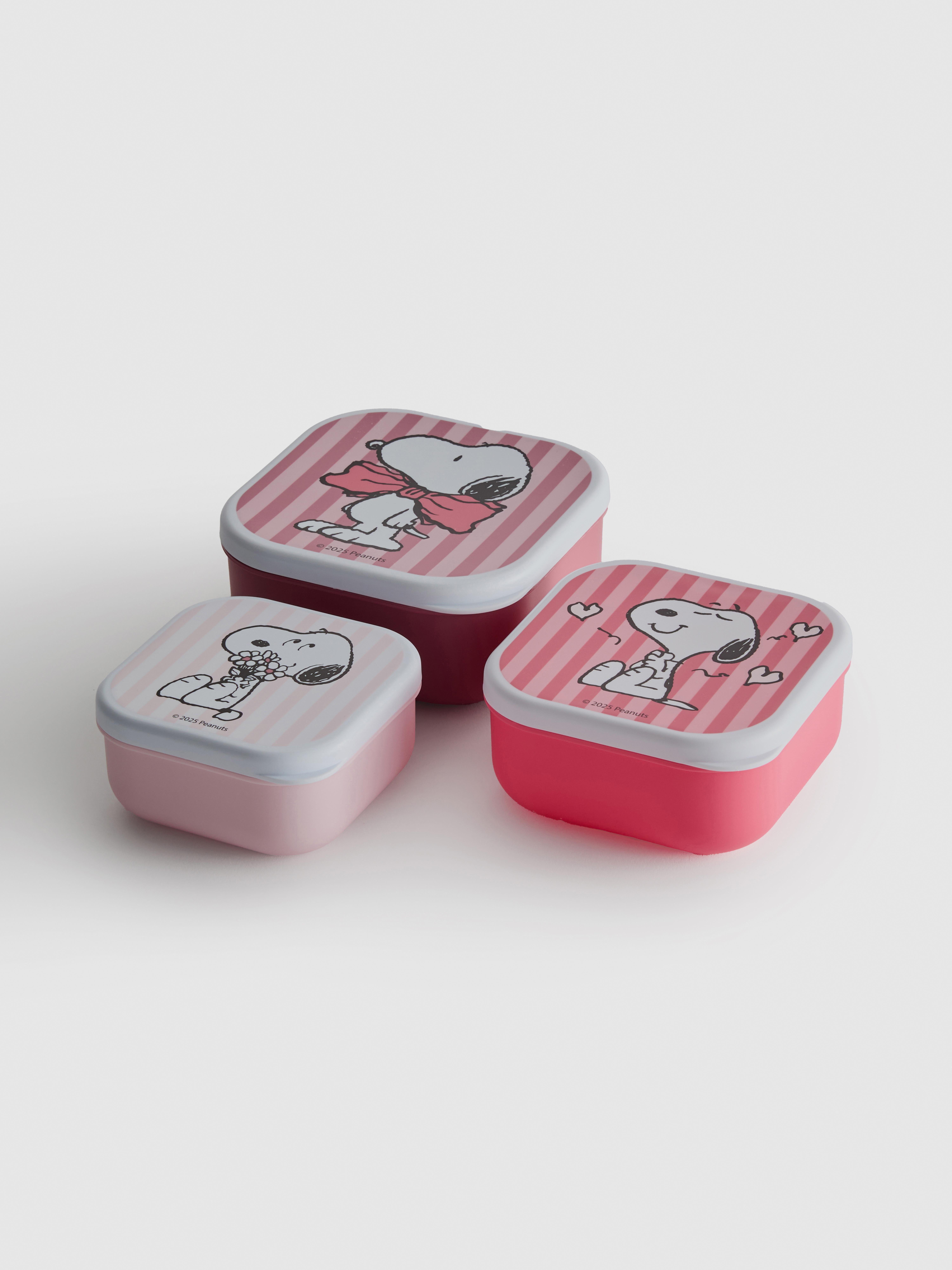 Light Pink 3pk Peanuts Snoopy Snackpots