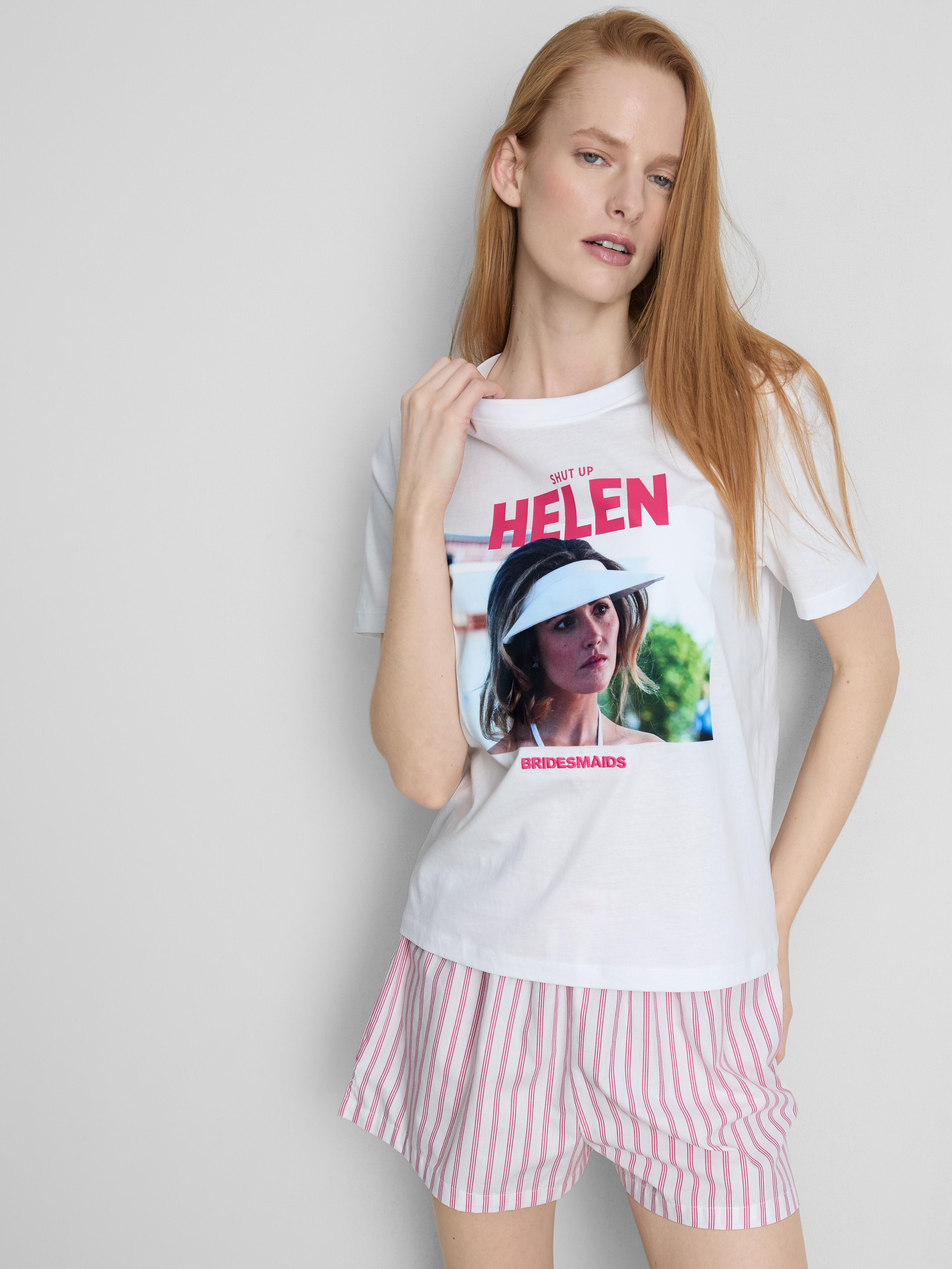 Pijamale scurte din bumbac cu imprimeu Bridesmaids