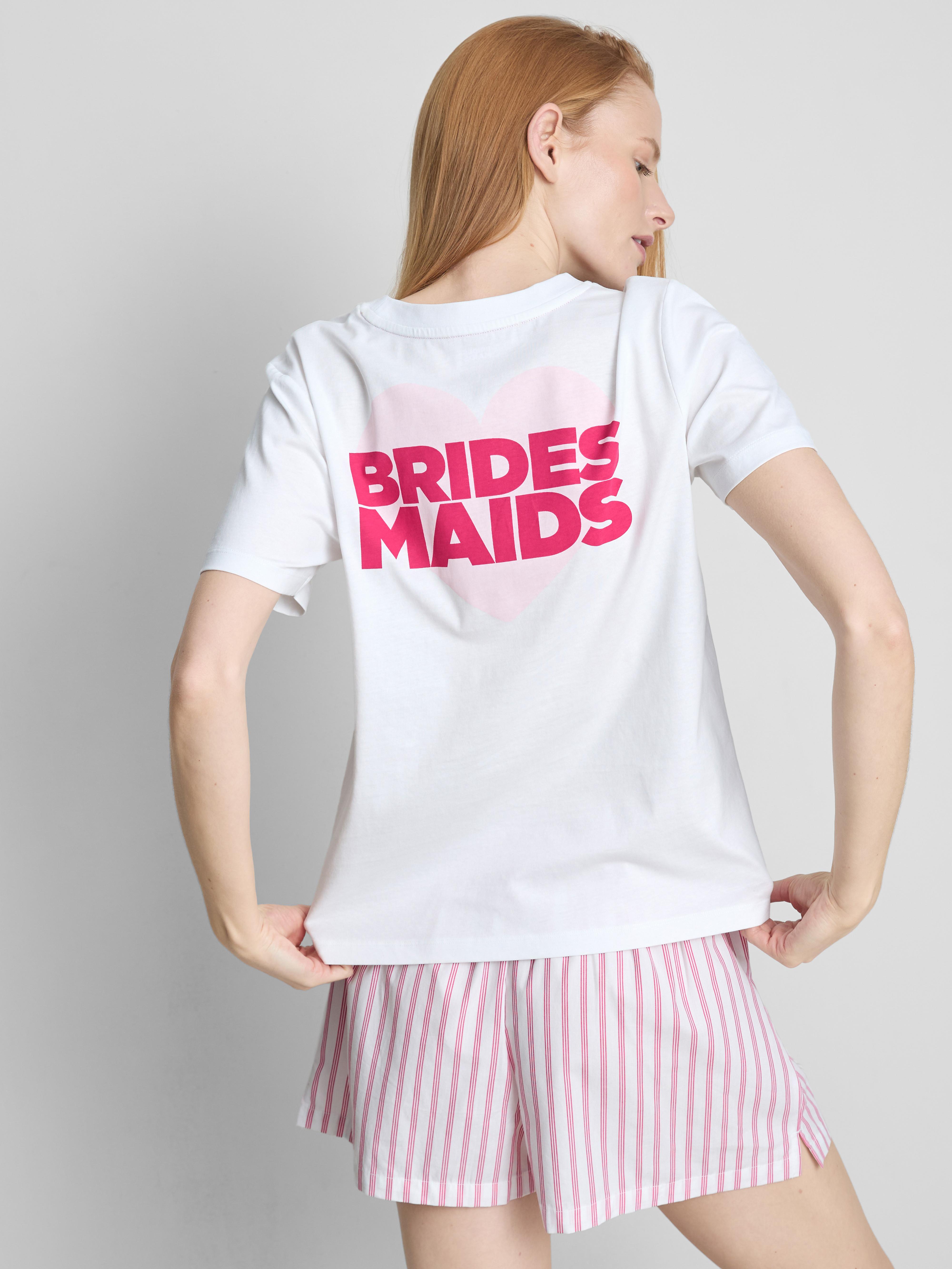 Pijamale scurte din bumbac cu imprimeu Bridesmaids