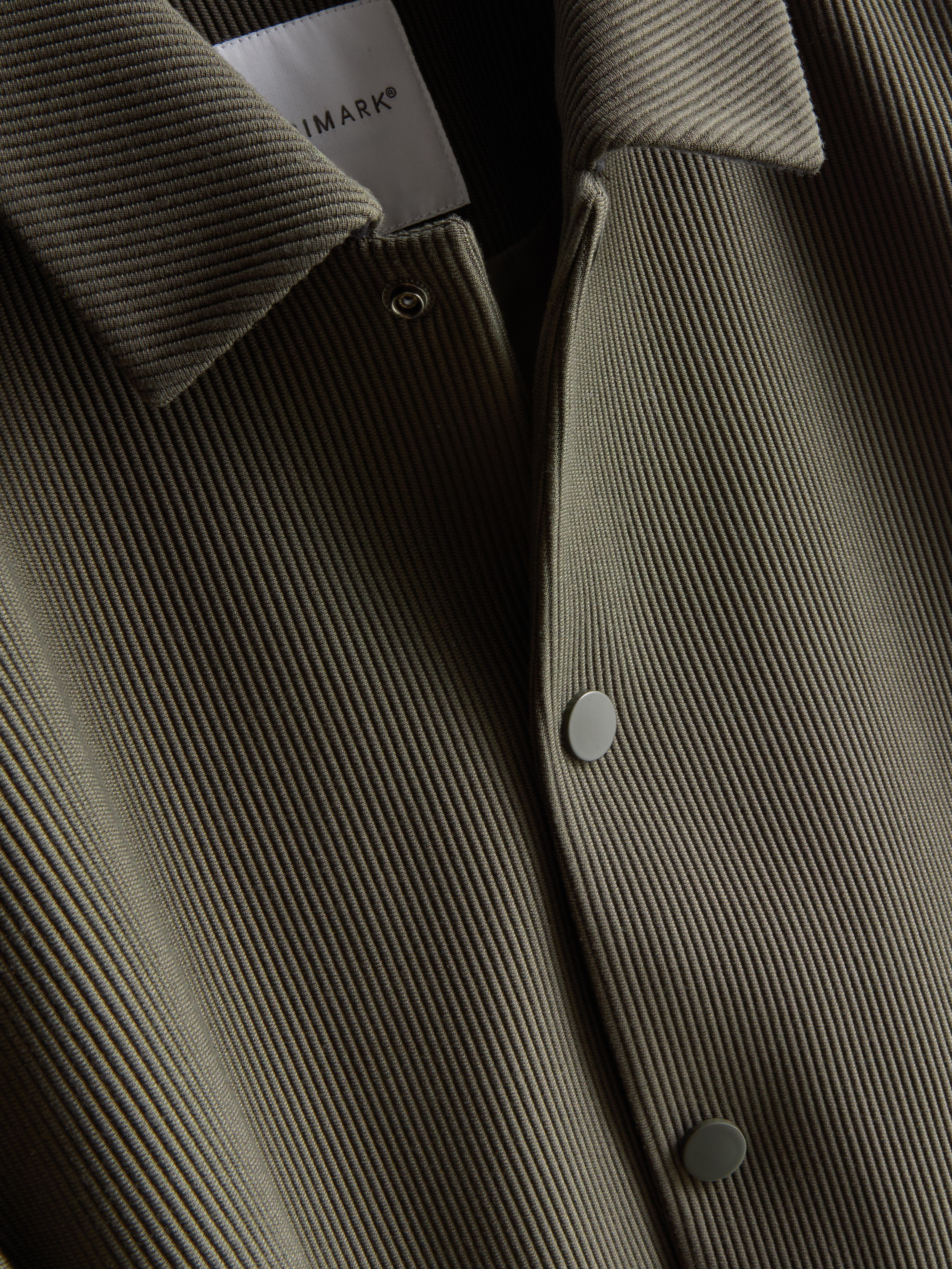 Men's Olive The Edit Button-Up Plisse Jacket