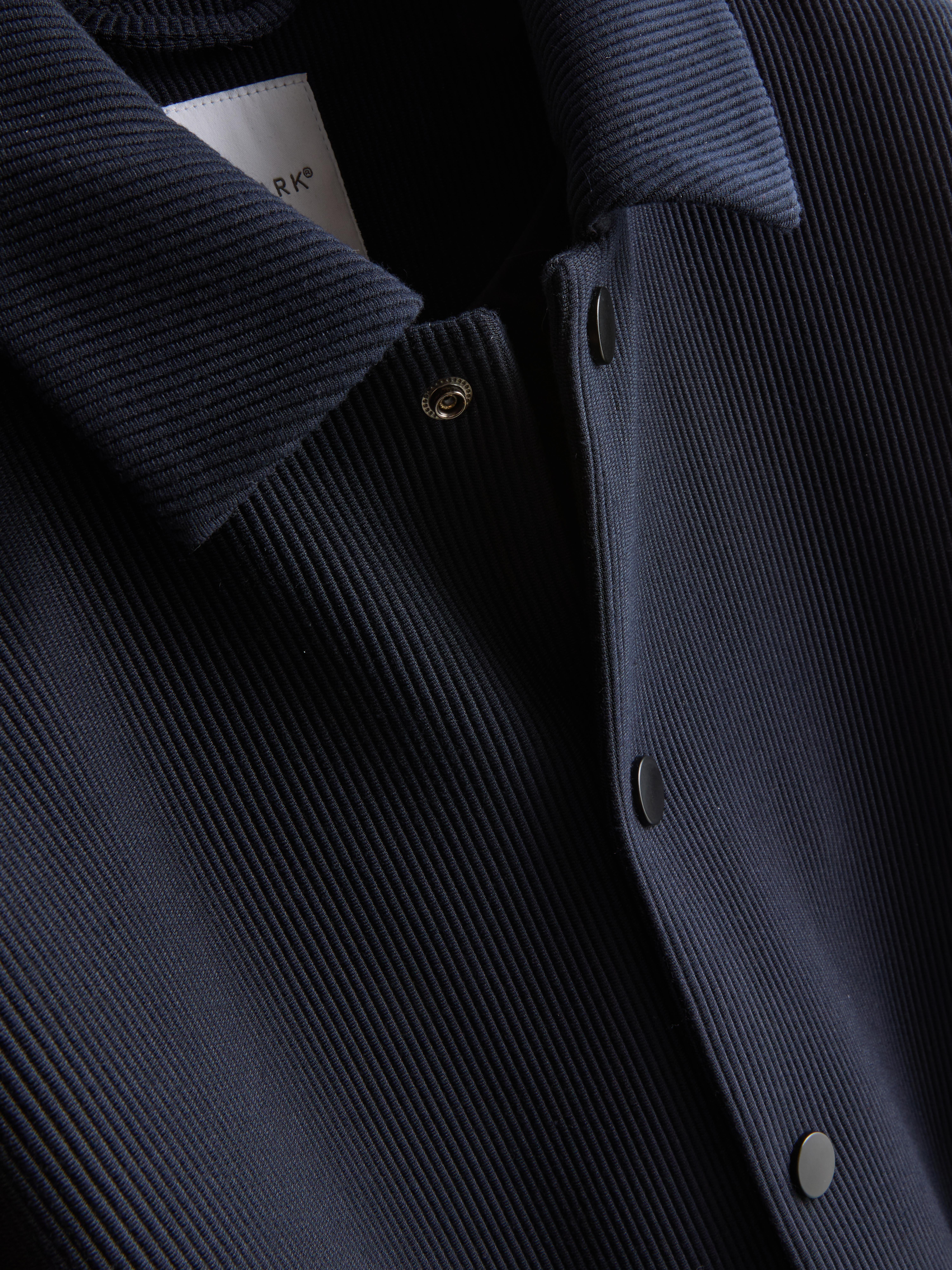 Men's Navy The Edit Button-Up Plisse Jacket