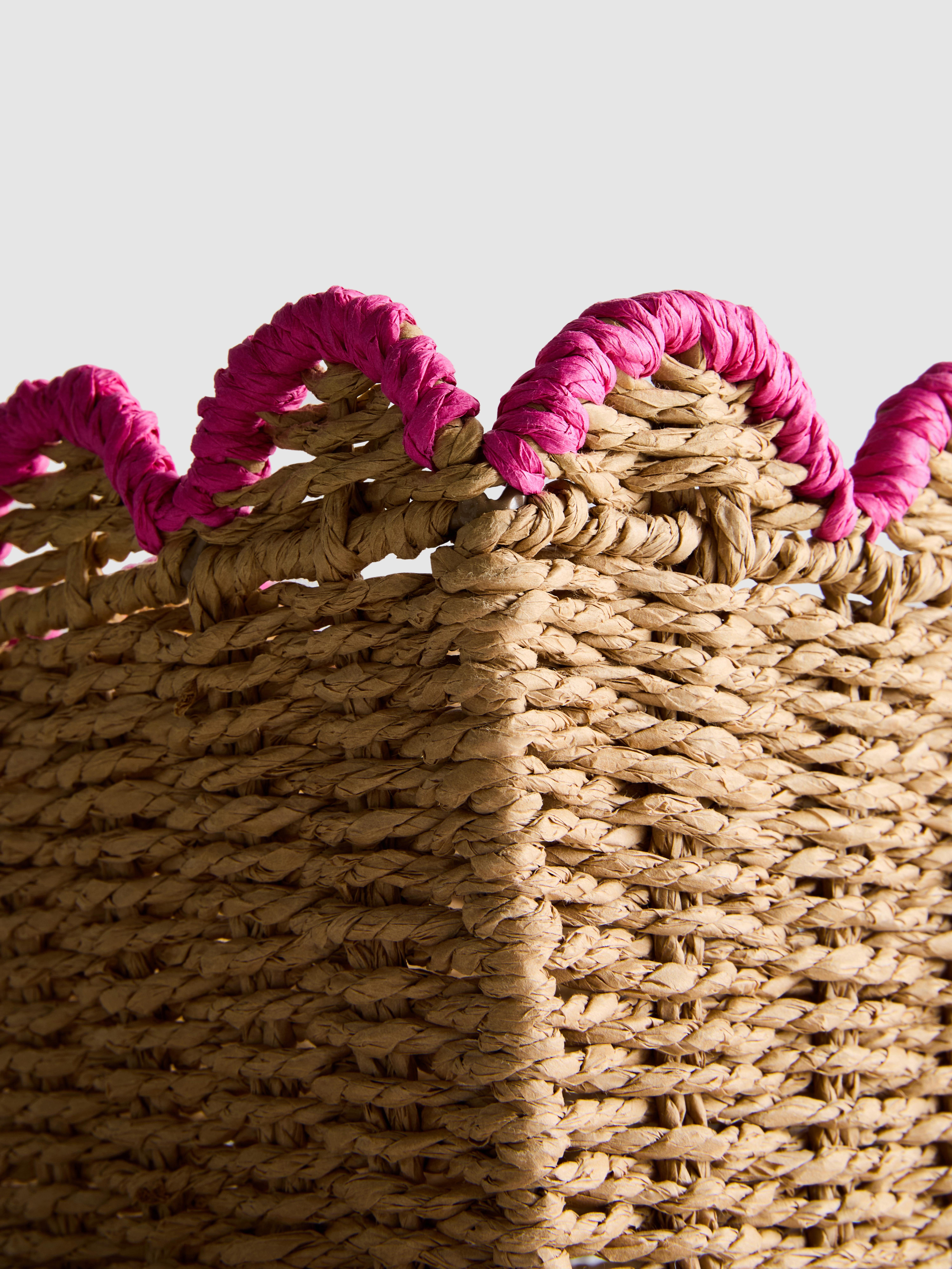 Scalloped Paper Rope Storage Basket