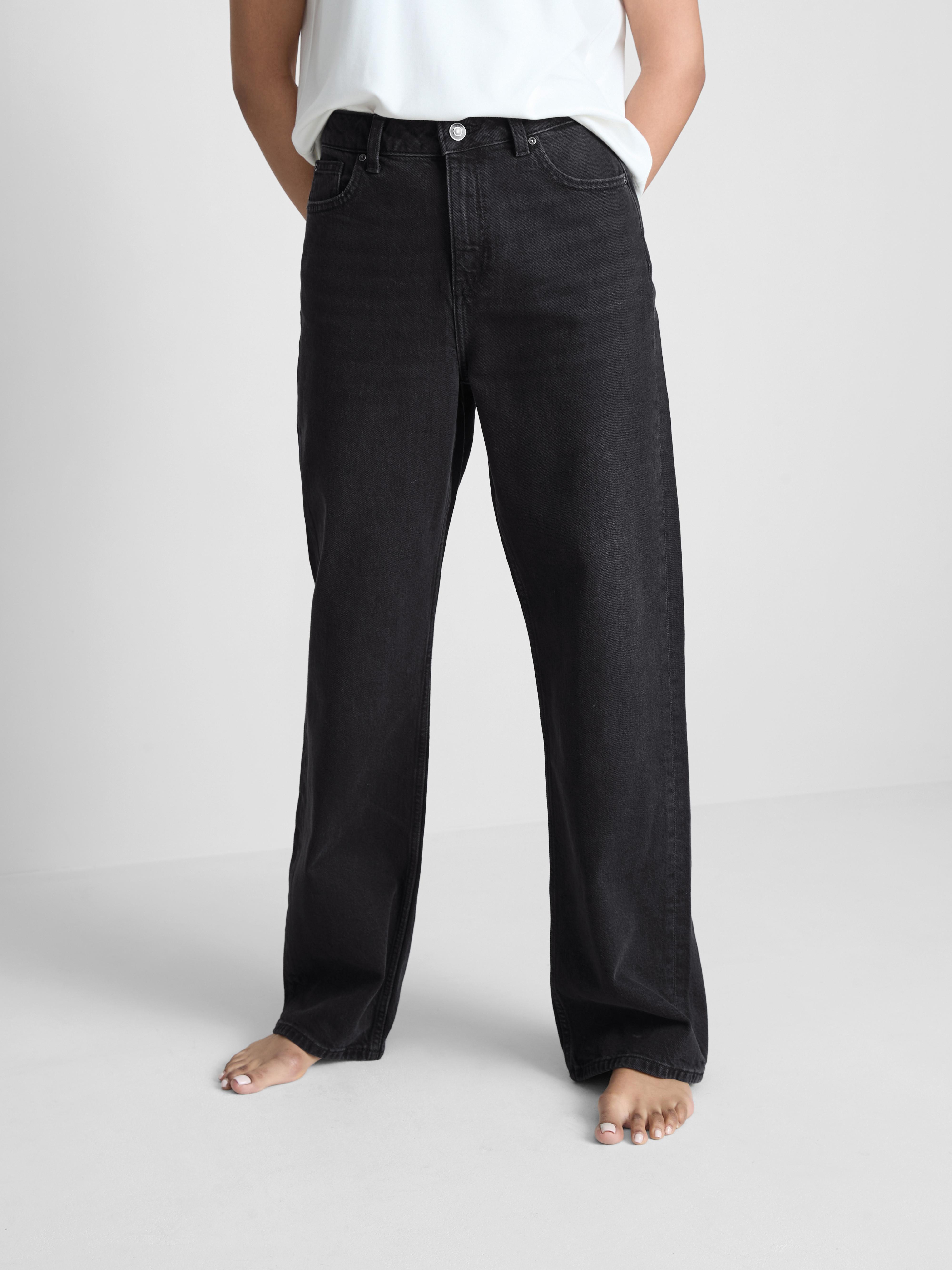 Jeans met hoge taille en rechte pijpen