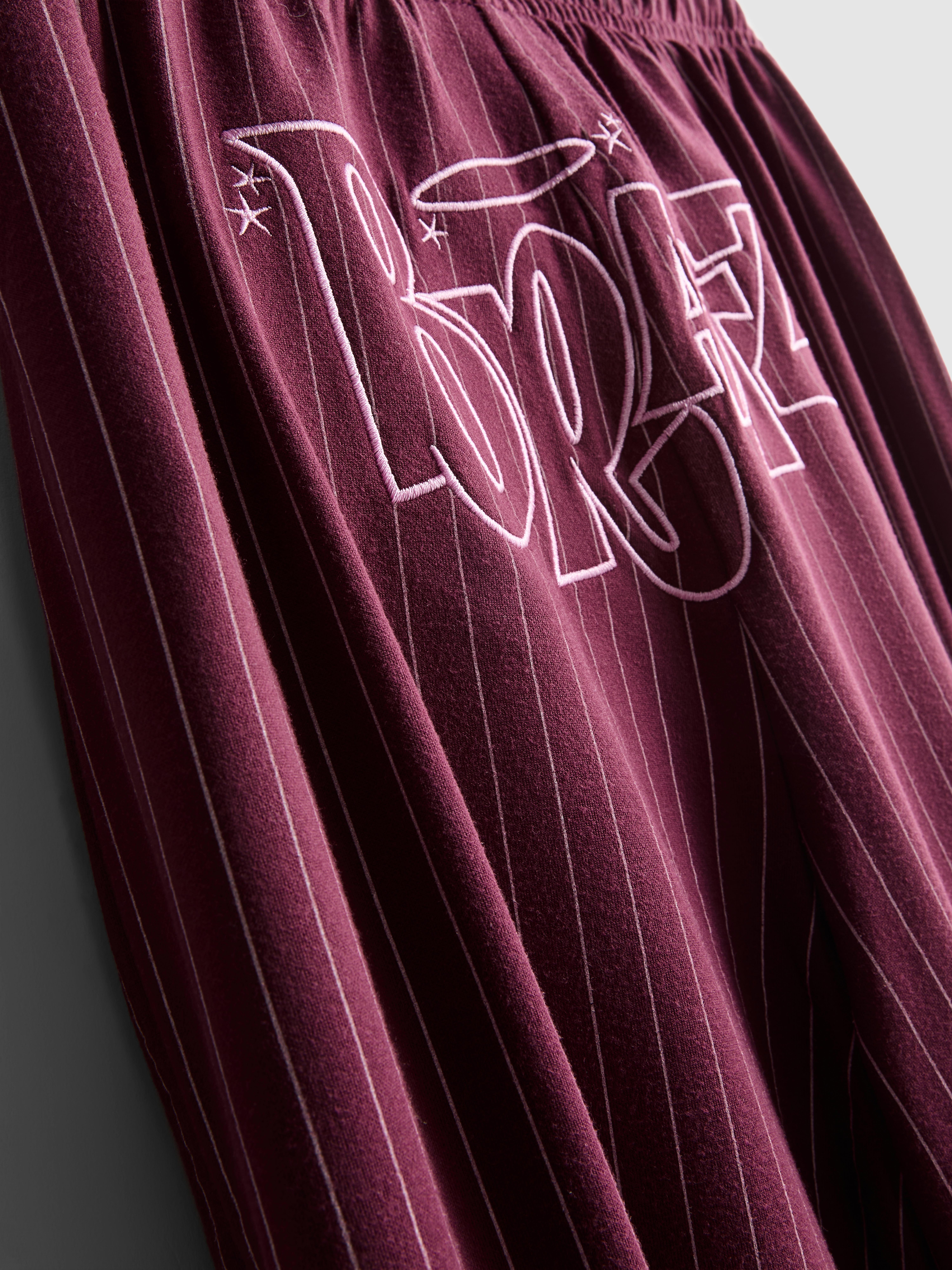 Women's Burgundy Bratz Wide Leg Graphic Pajama Pants