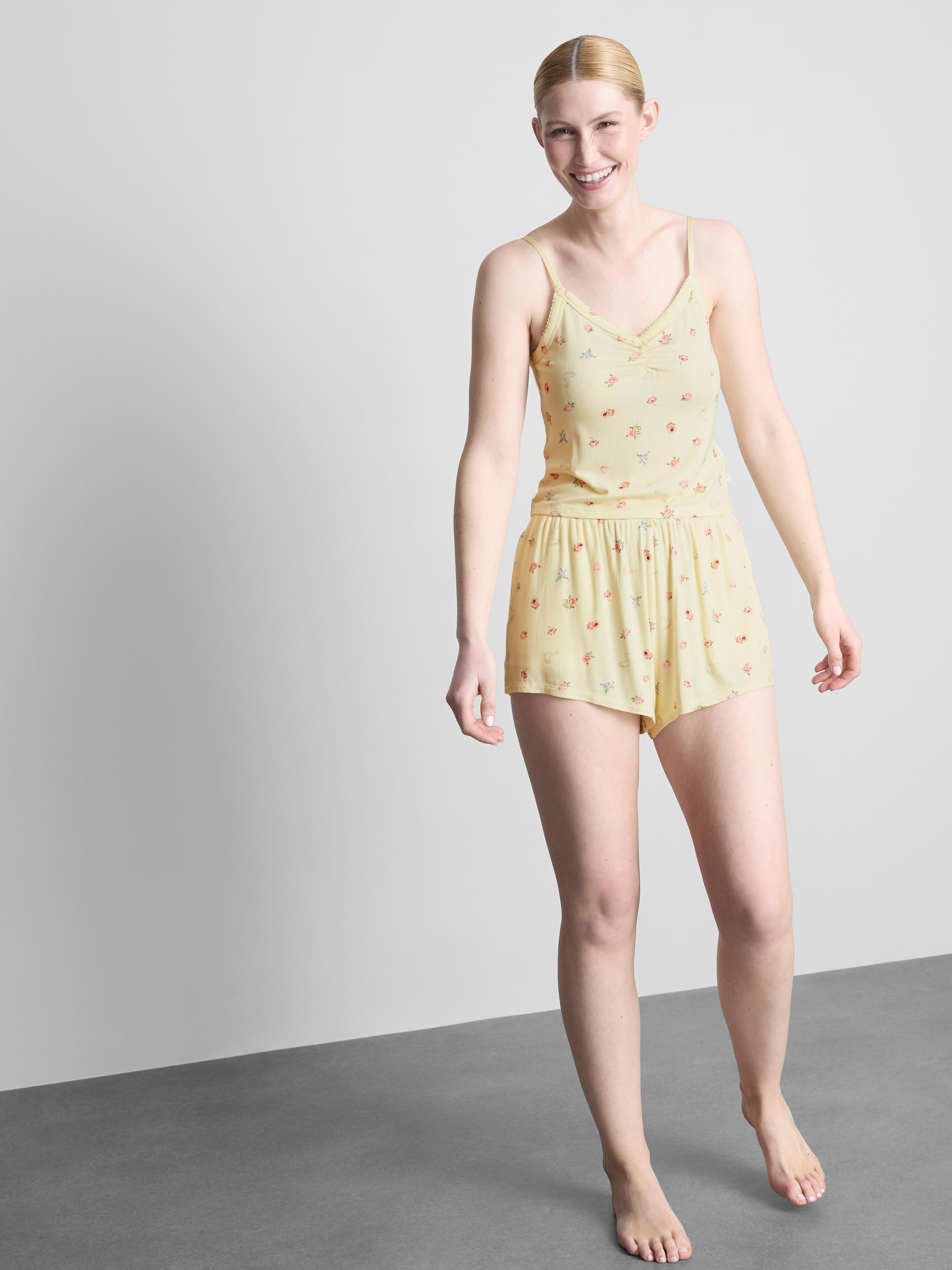 Floral Ribbed Cami Pajama Top