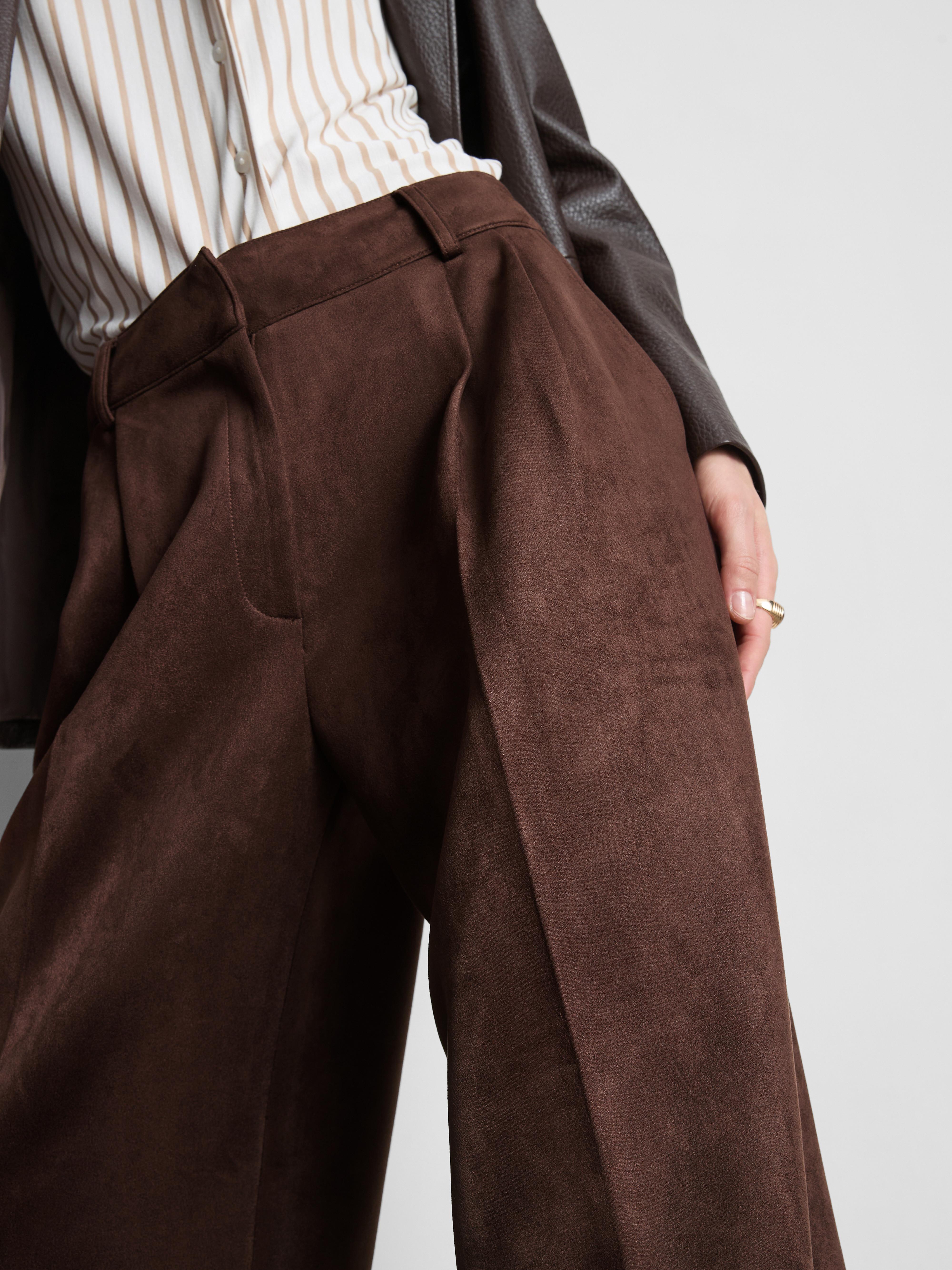 Wide-Leg Faux Suede Pants