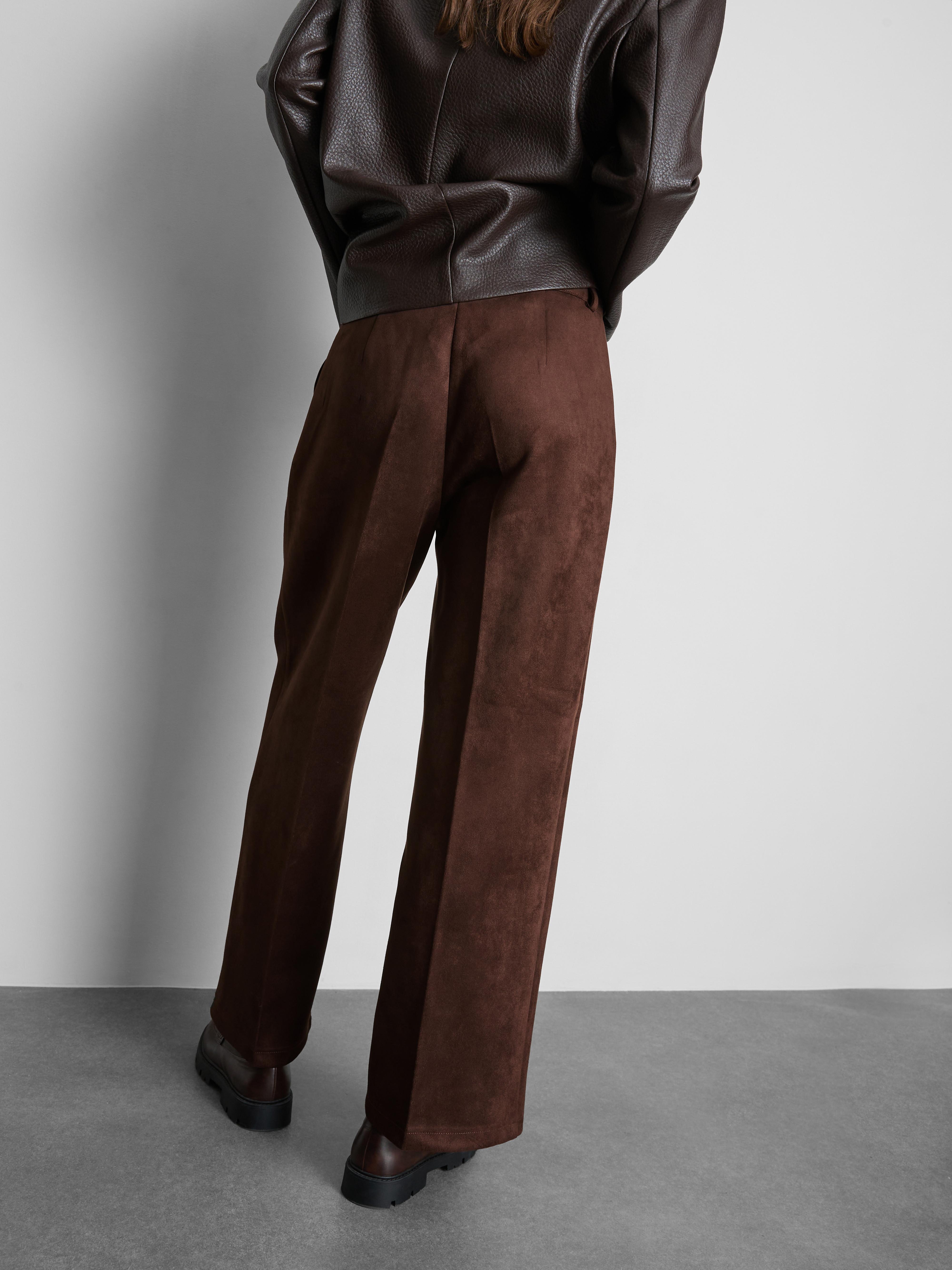 Wide-Leg Faux Suede Pants