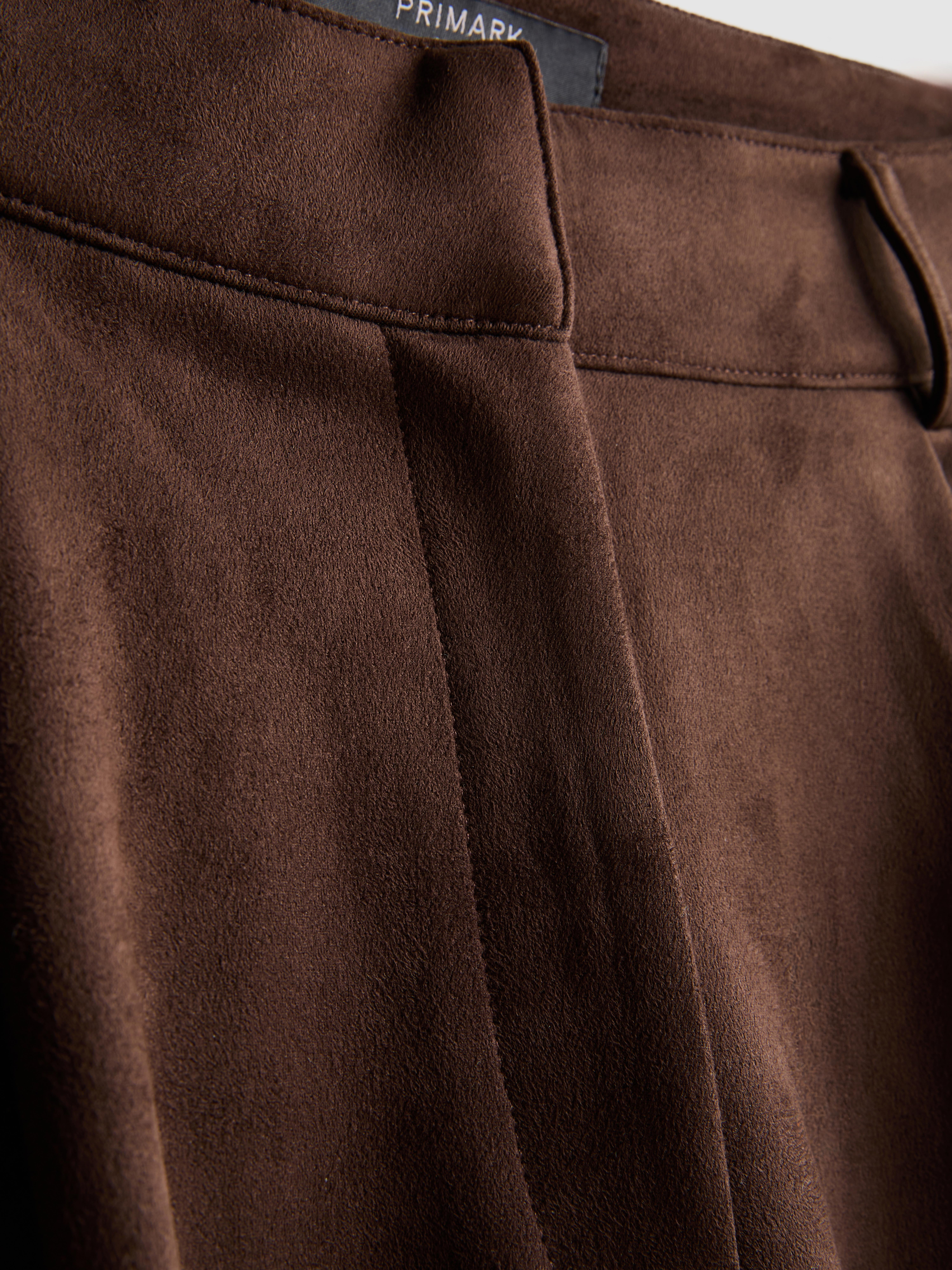 Wide-Leg Faux Suede Pants