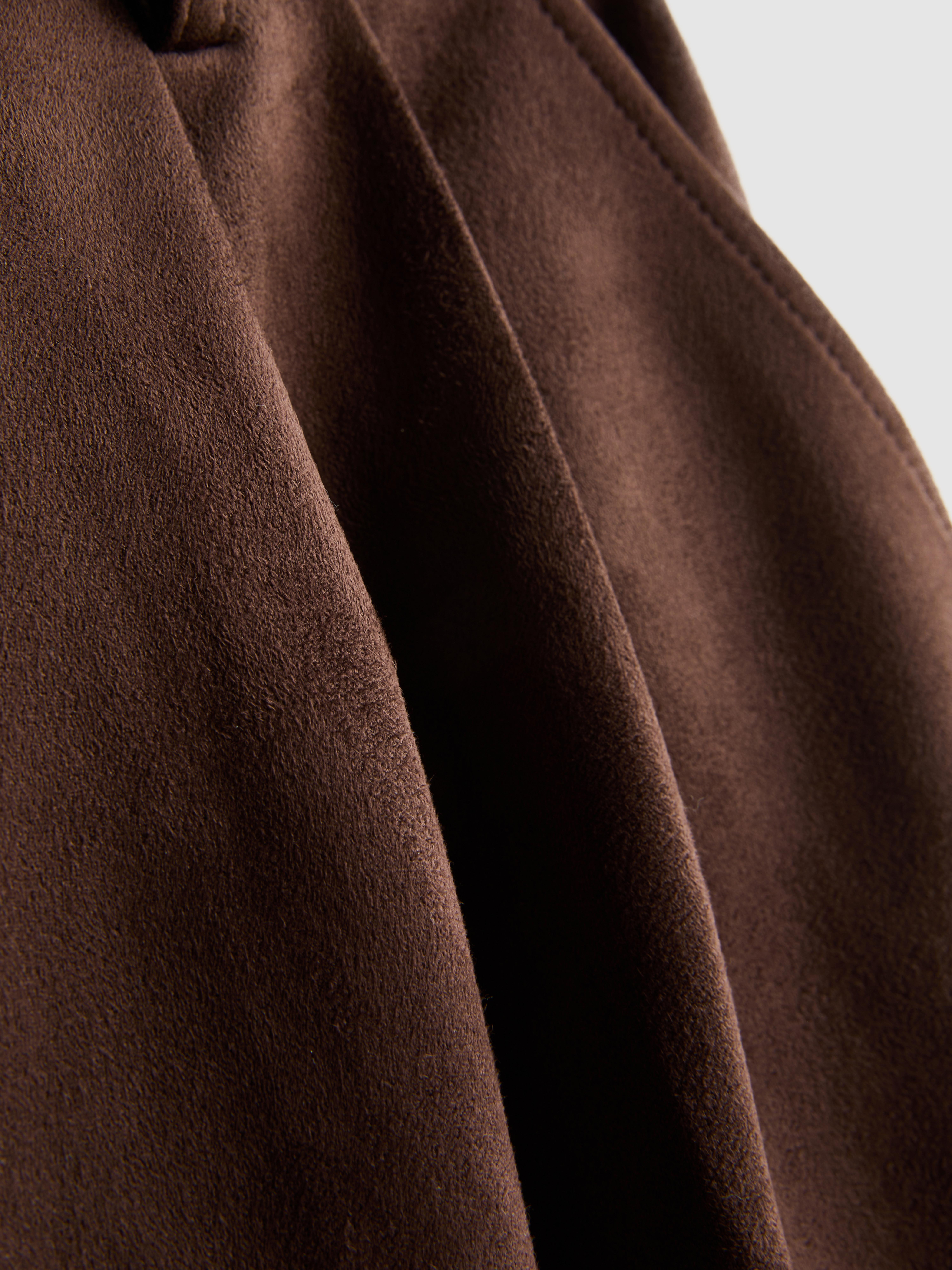 Wide-Leg Faux Suede Pants