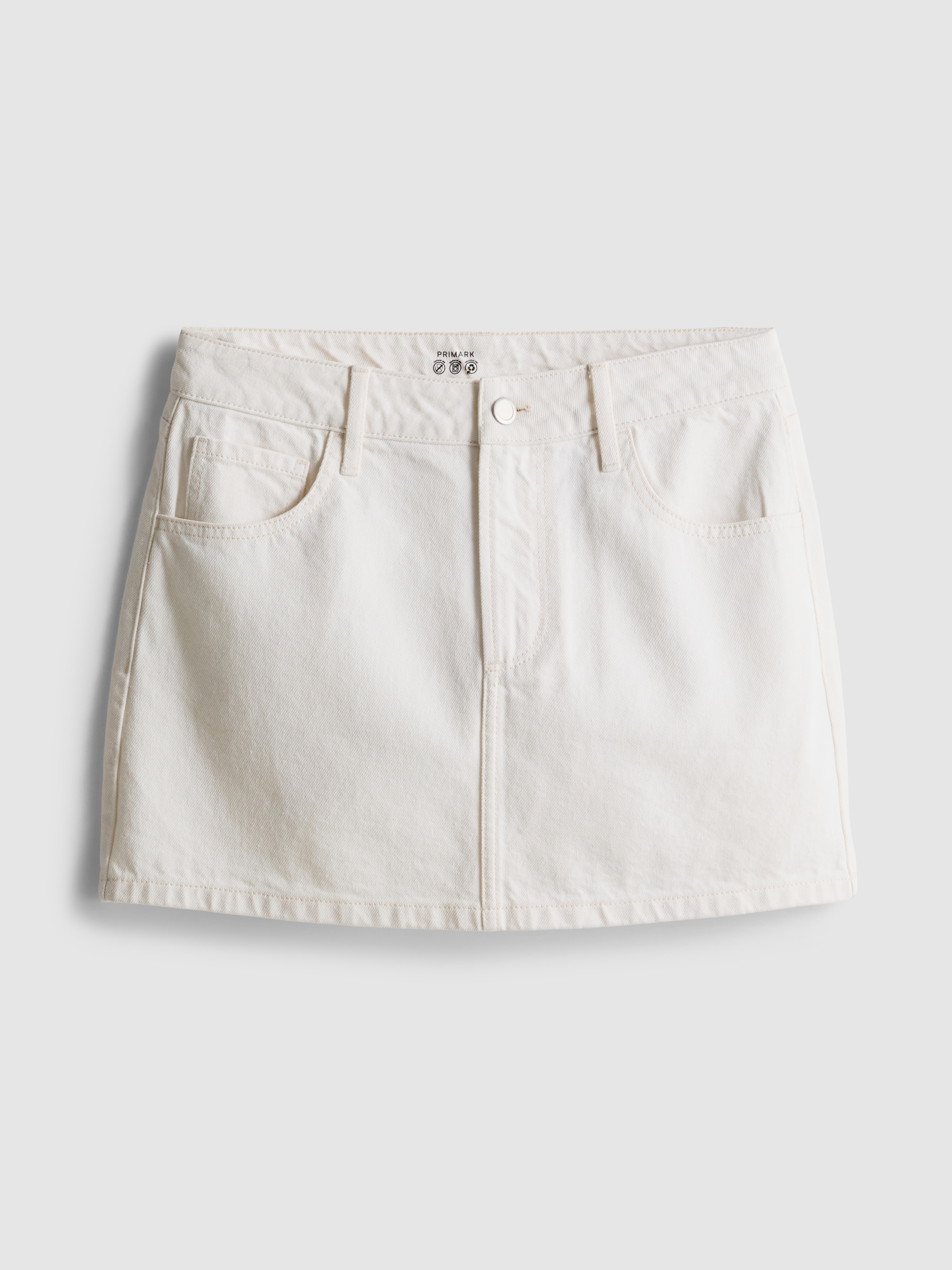 Cotton Denim Mini Skirt