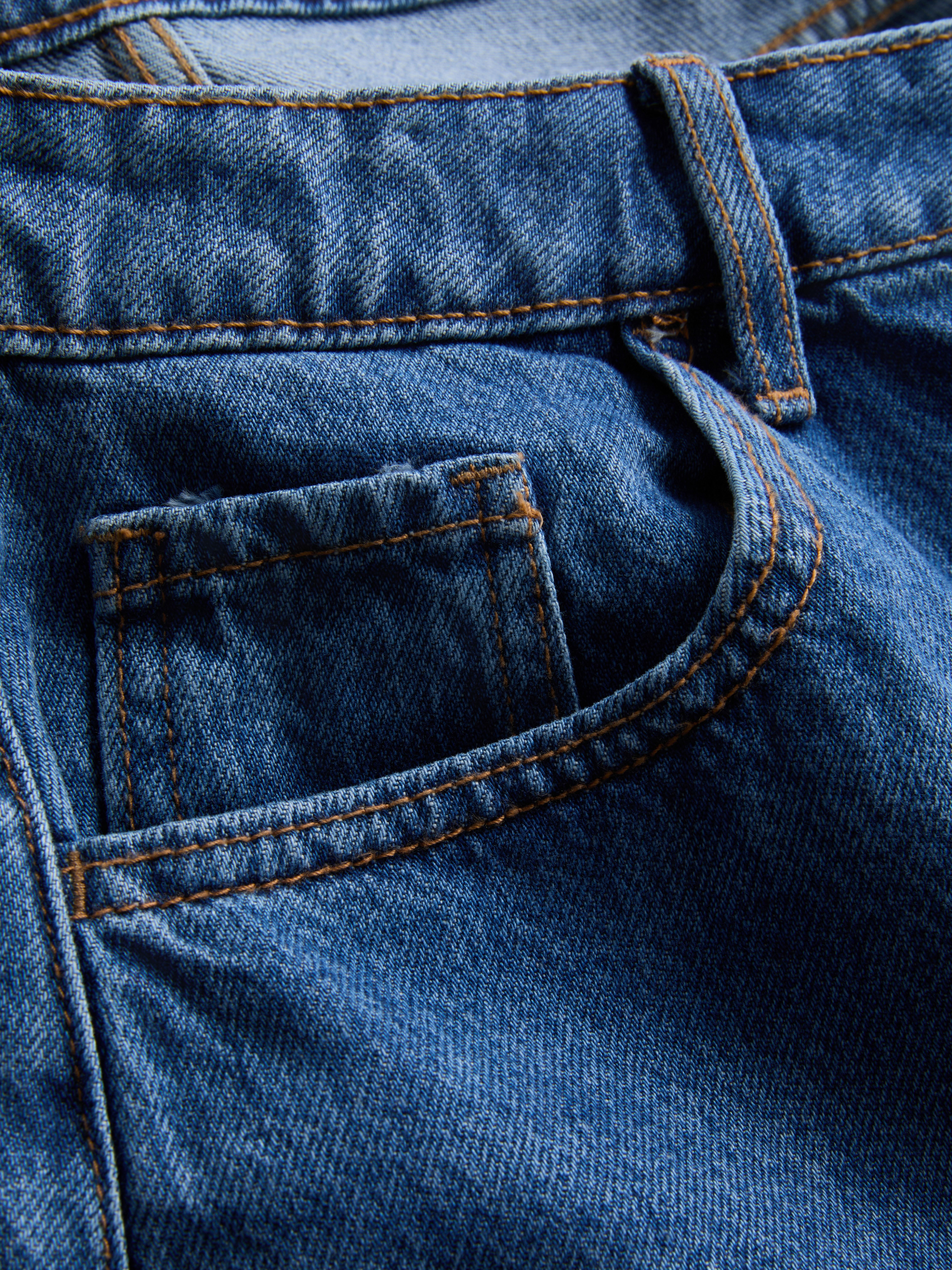 Cotton Denim Mini Skirt