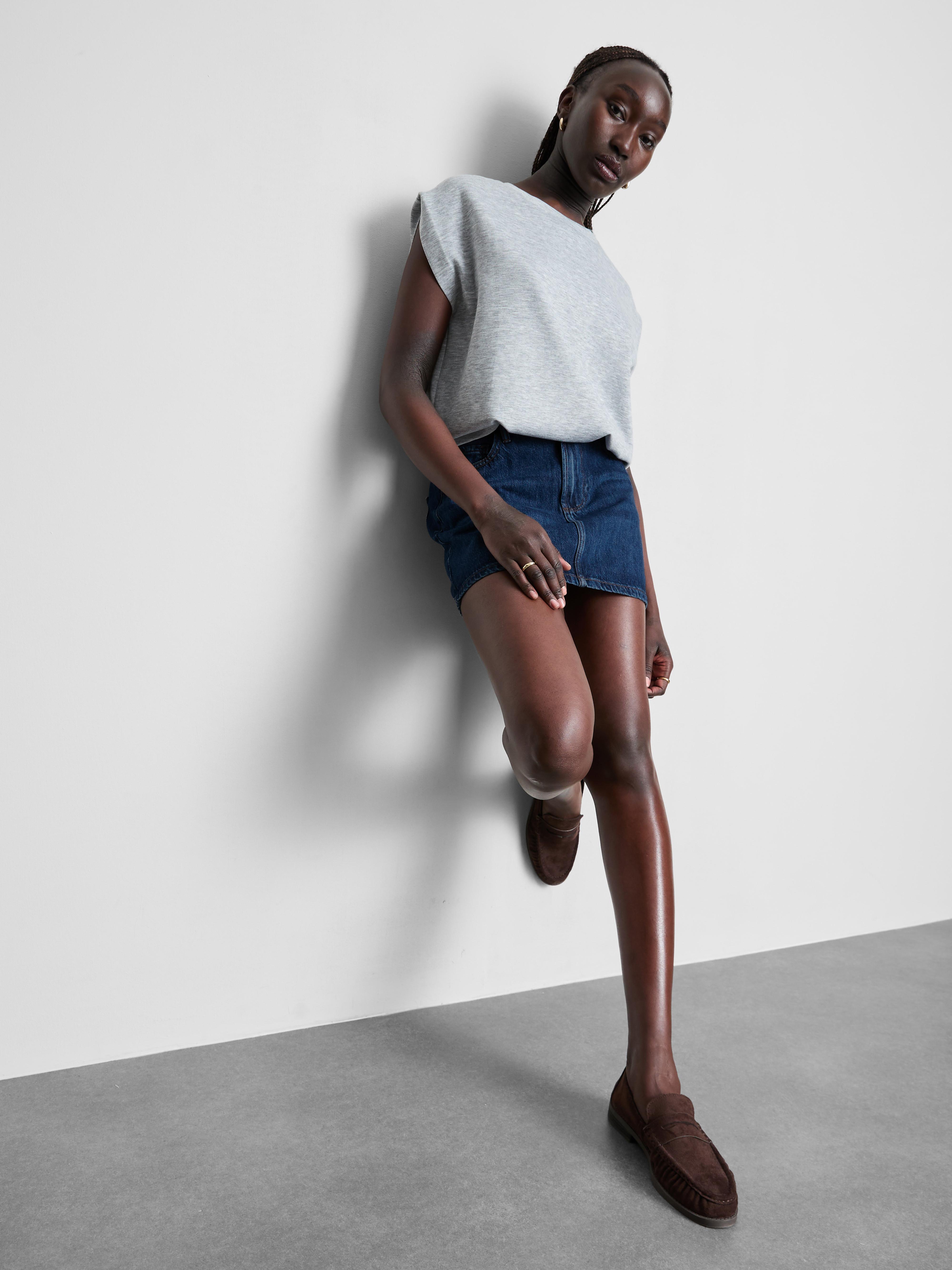 Mini-jupe en jean coton