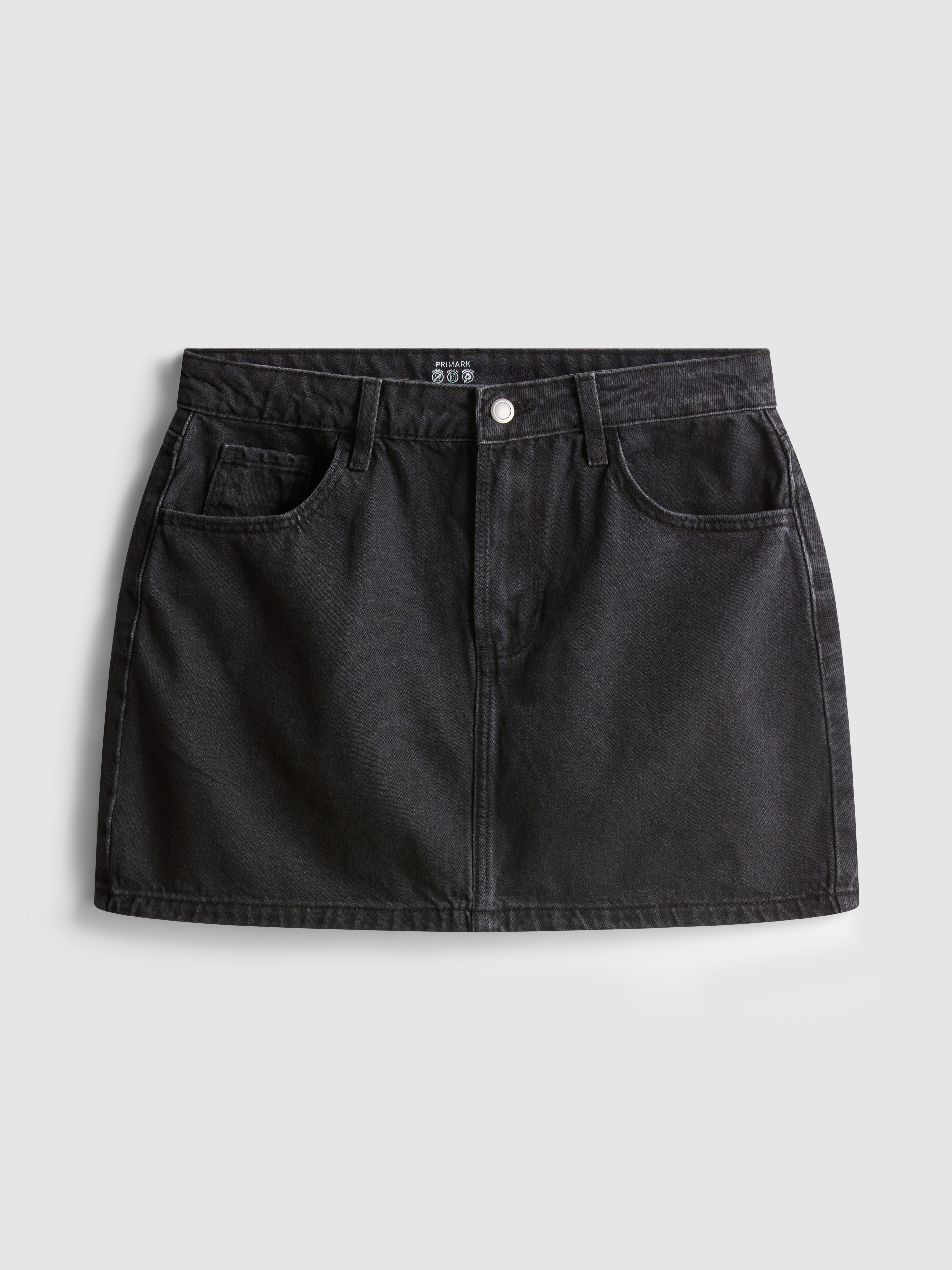 Cotton Denim Mini Skirt