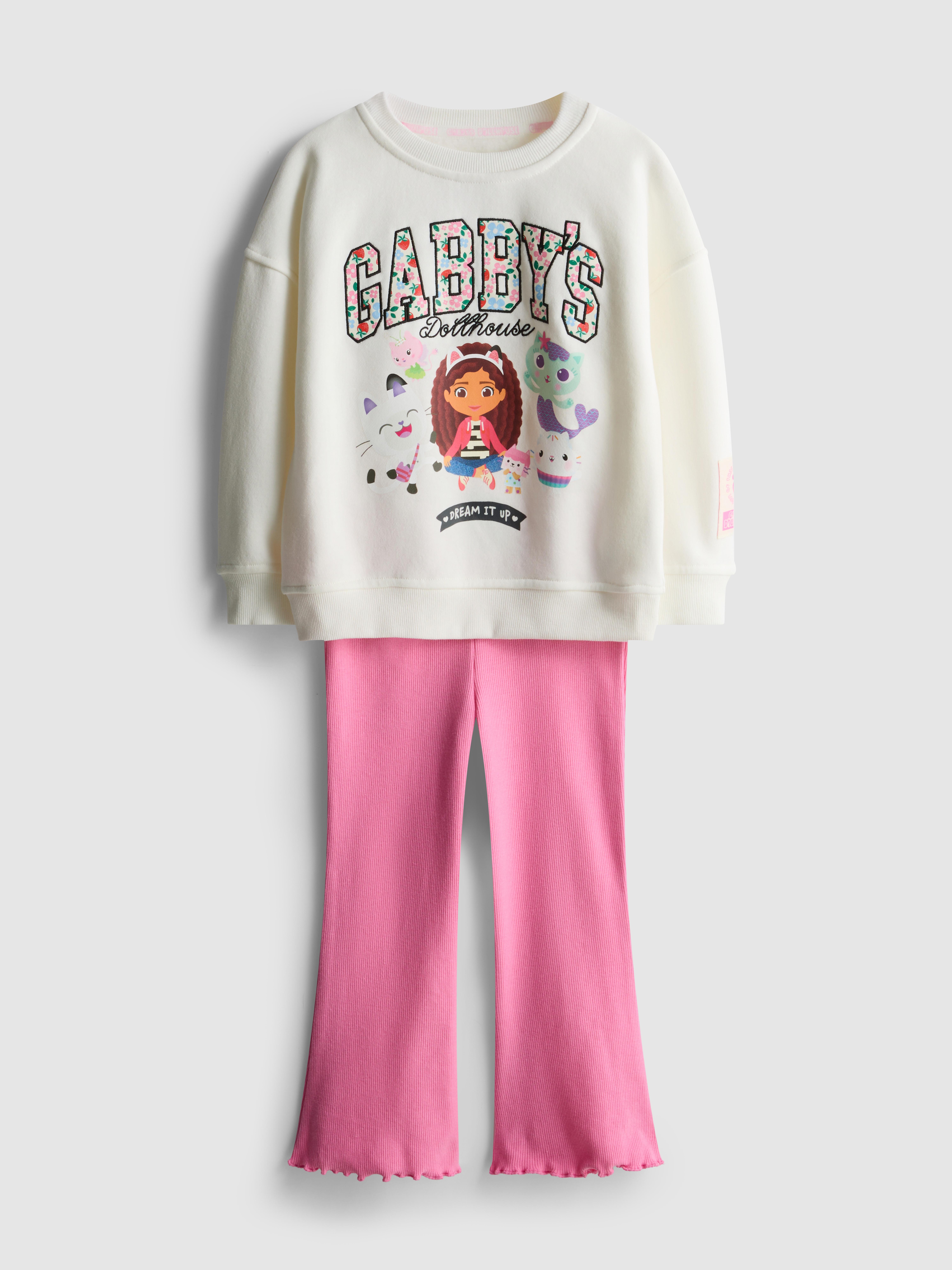 Girls Ivory 1.5-8yrs | Gabby’s Dollhouse Sweatshirt and Flare Leggings