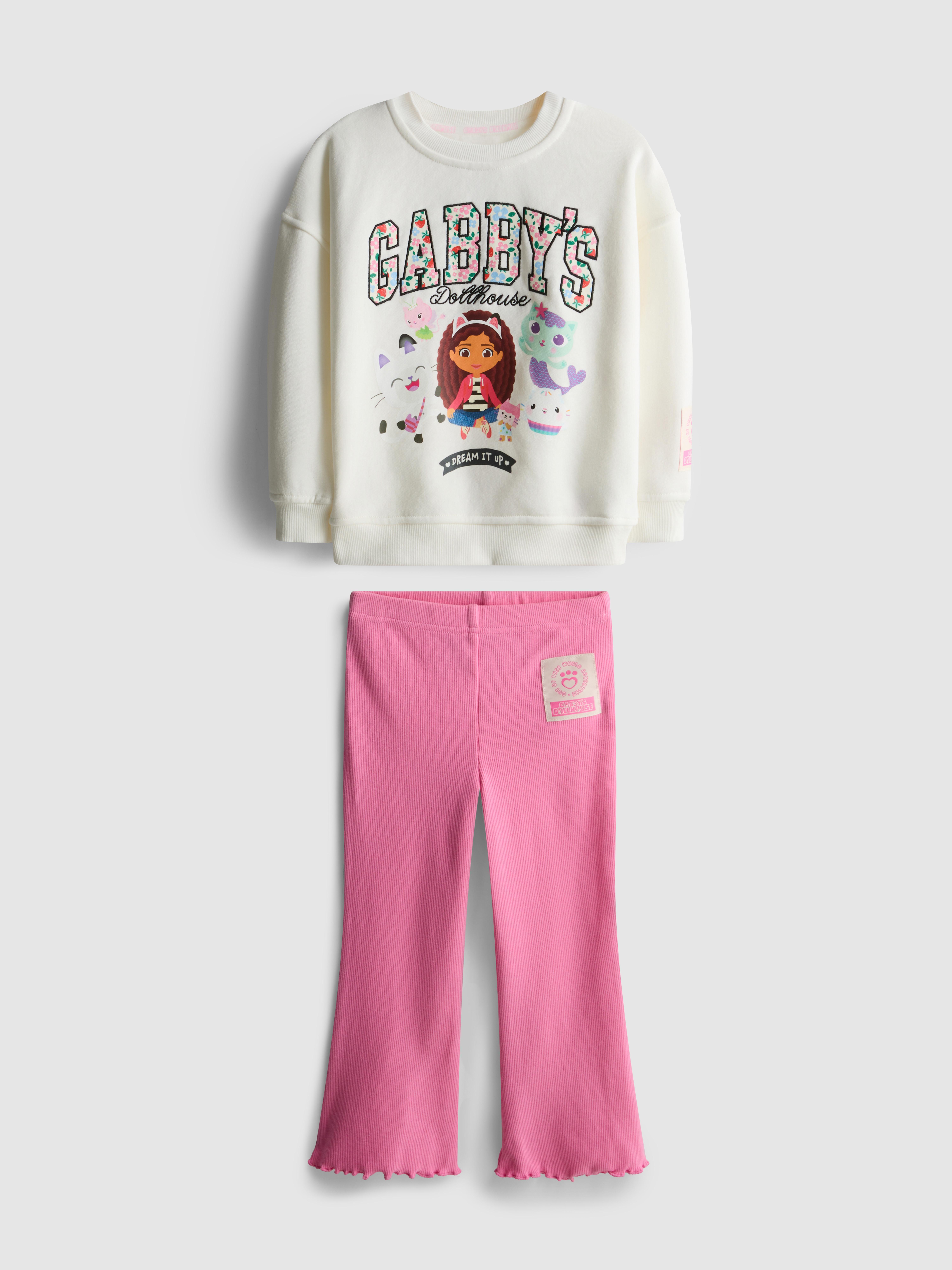 Girls Ivory 1.5-8yrs | Gabby’s Dollhouse Sweatshirt and Flare Leggings