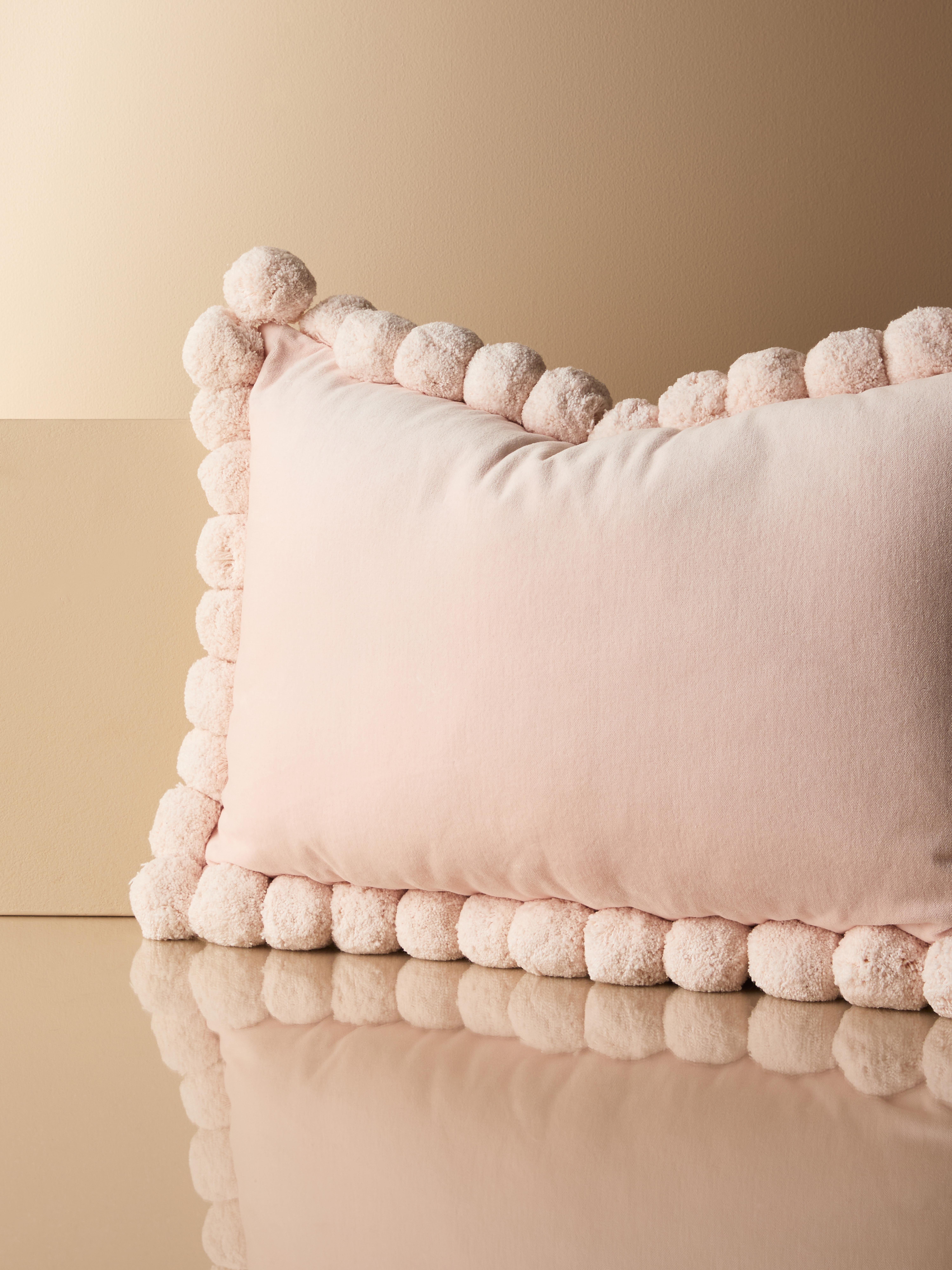 The Edit Oblong Pom Pom Cushion