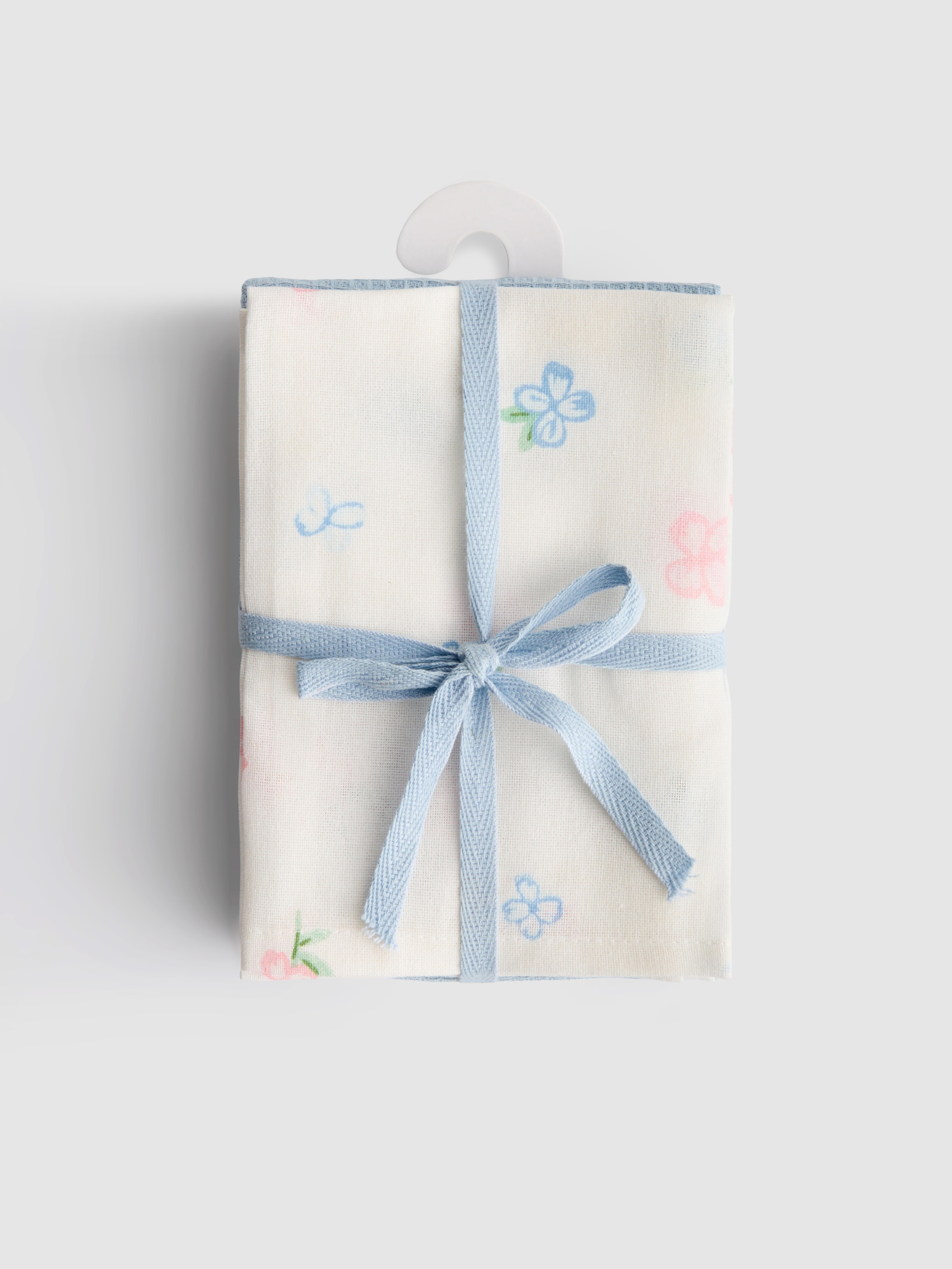 Theedoeken met print, set van 3