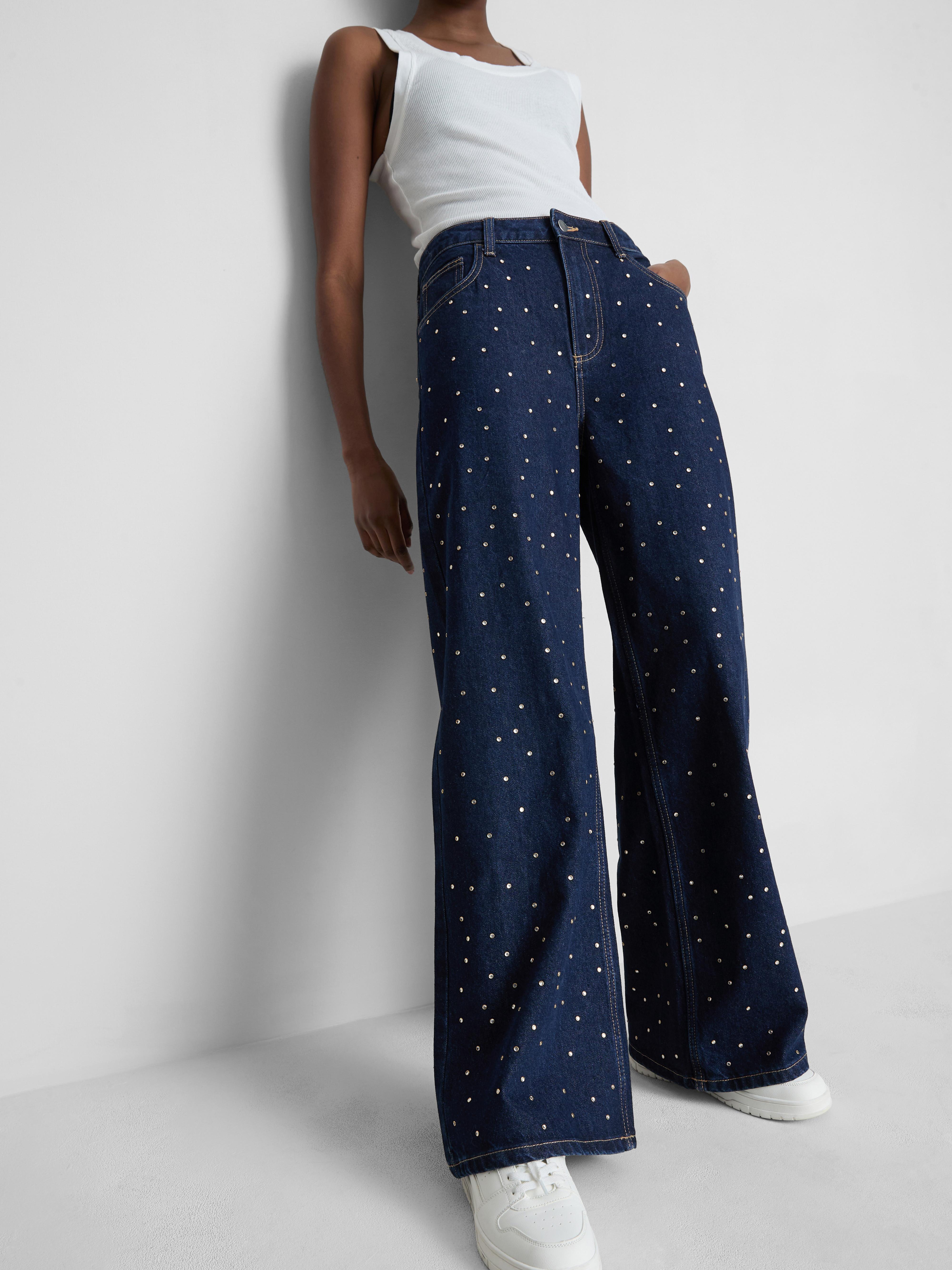 Straight Leg Embellished Jeans