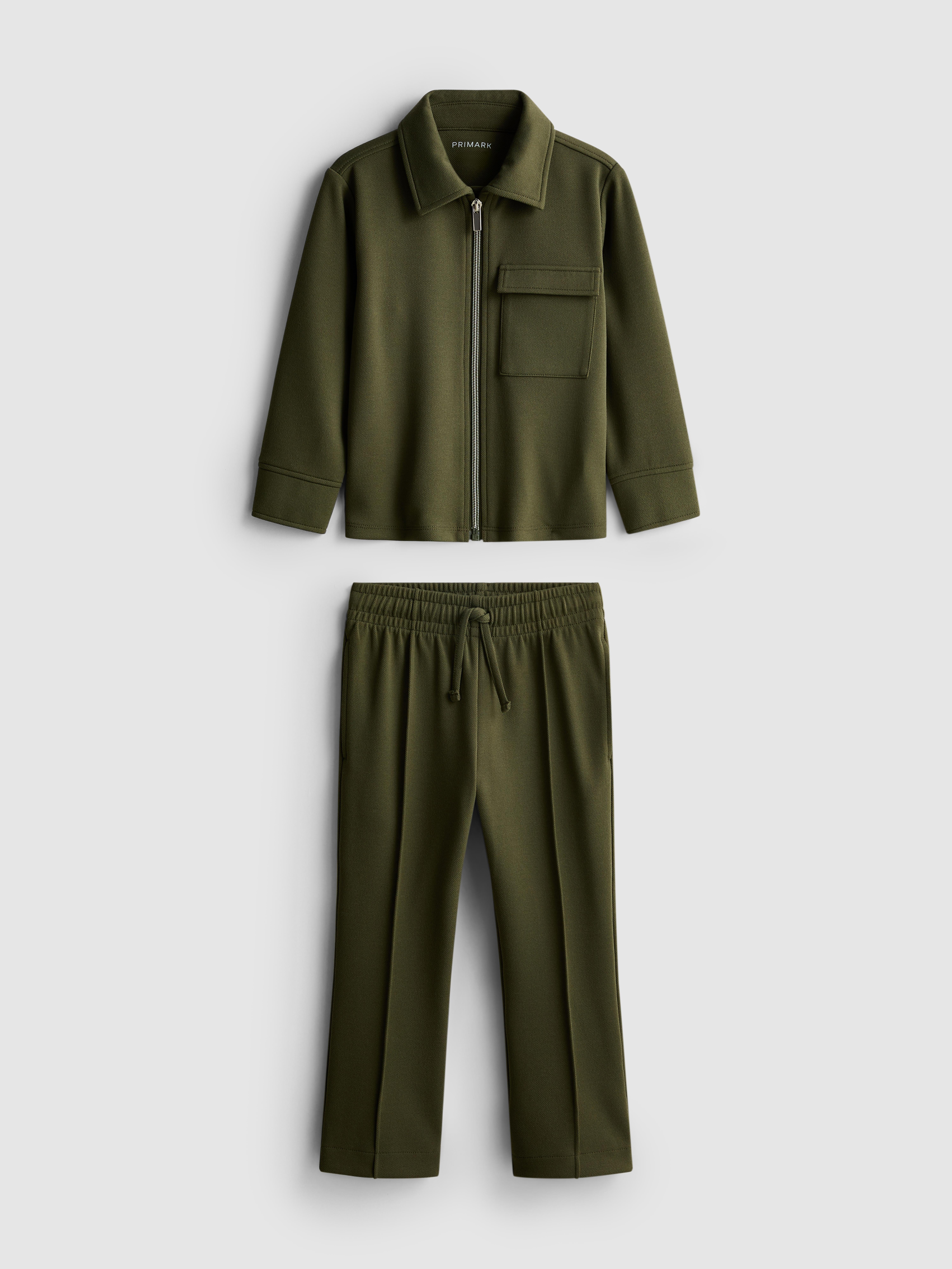 Boys Olive 1.5-8yrs | Zip-Up Jacket and Joggers Set