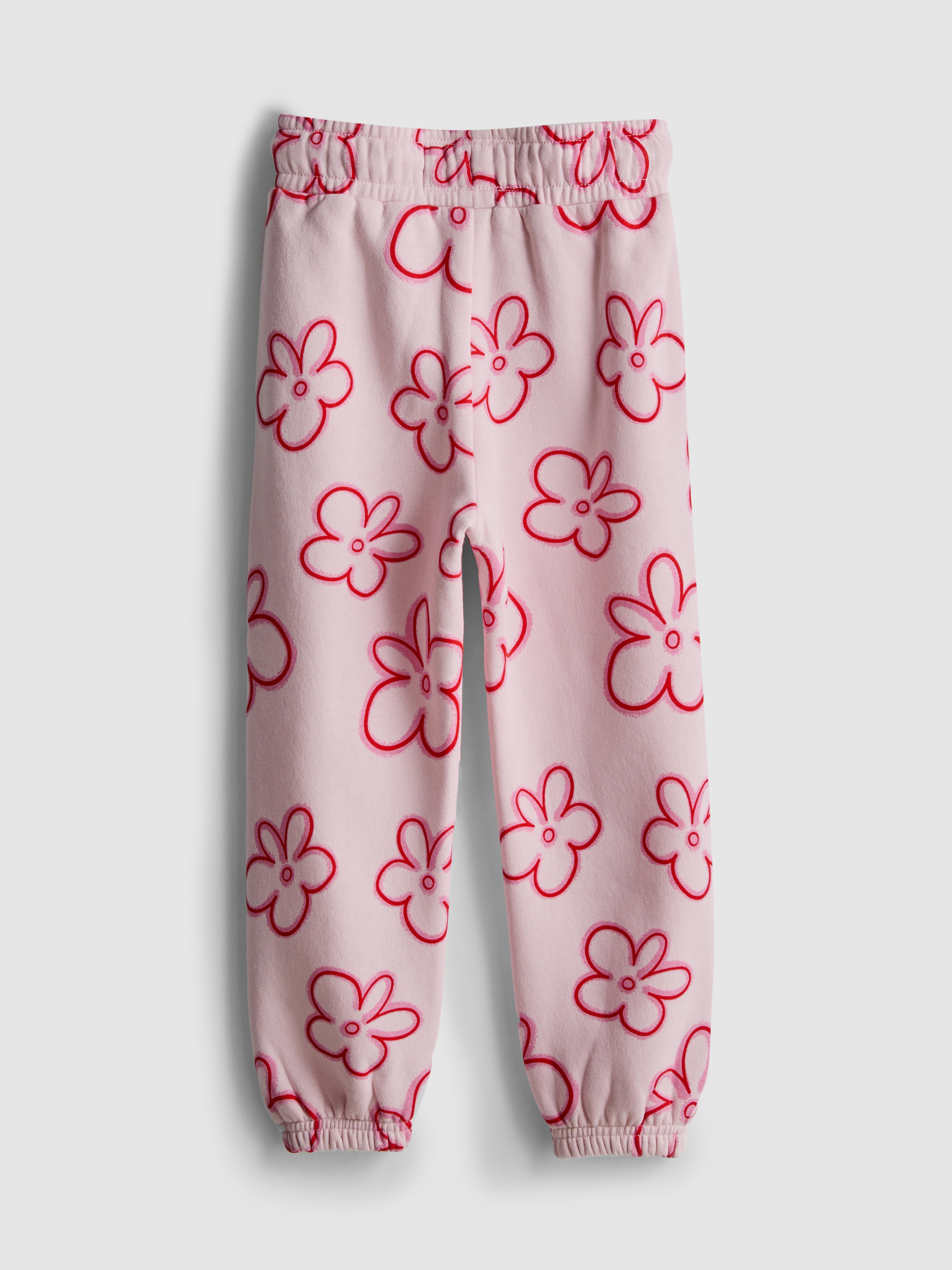 Girls Light Pink 1.5-8yrs | Printed Cuffed Joggers