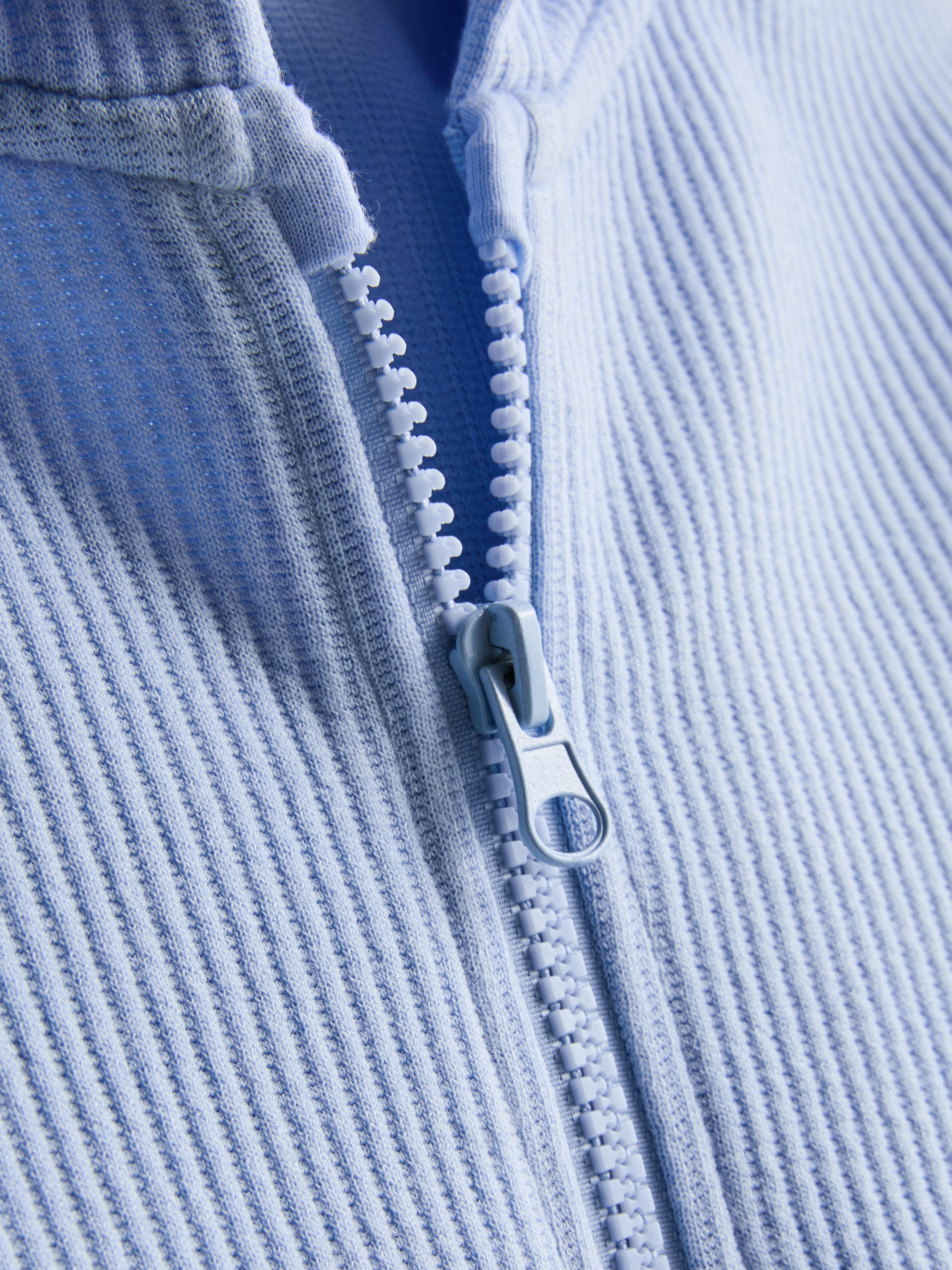 Girls Blue 1.5-8yrs | Textured Zip-Up Hoodie