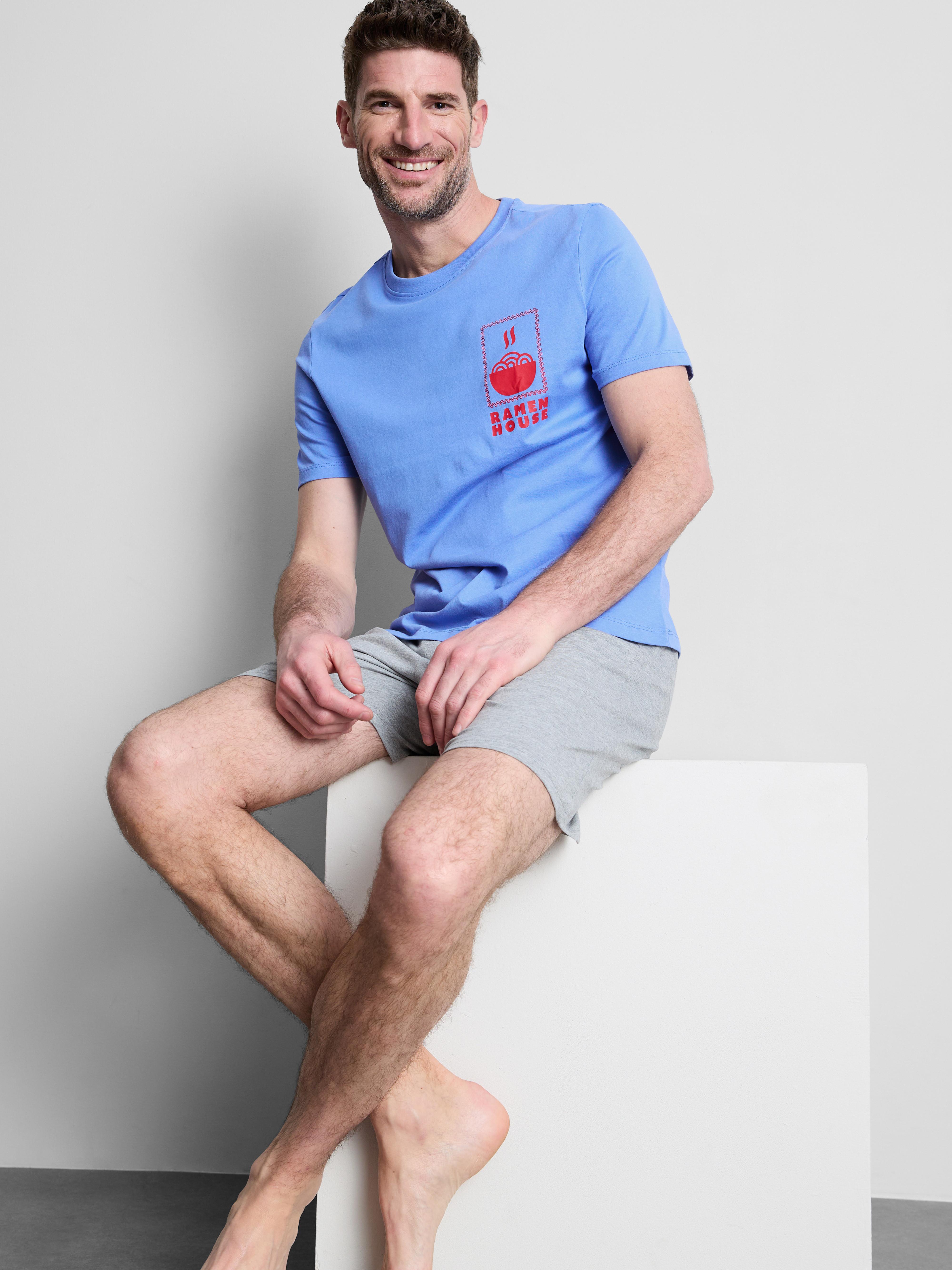 Kurzer Schlafanzug mit Ramen House-Print