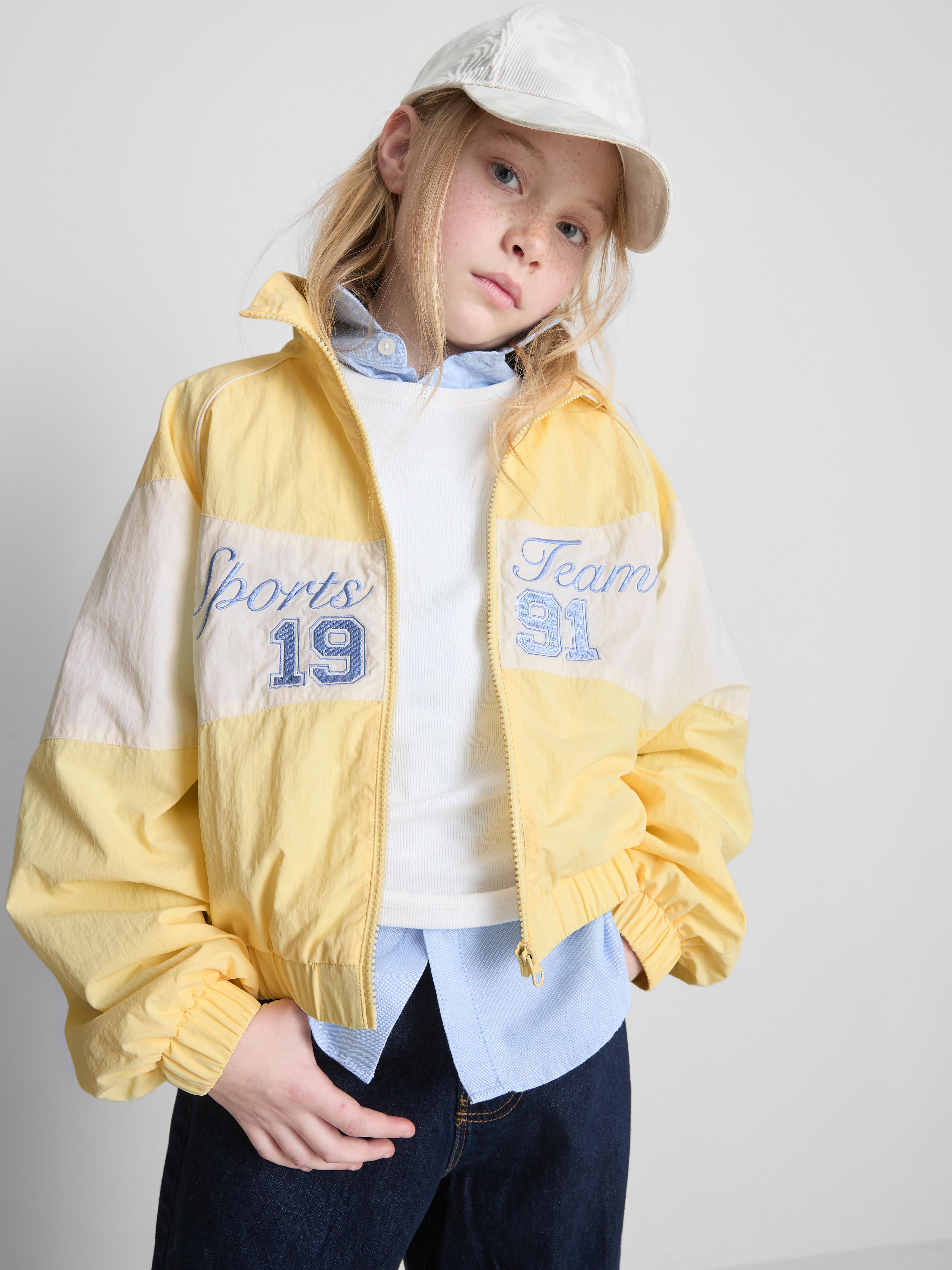 Girls Light Yellow 7-15yrs | Funnel Neck Zip-Up Track Jacket