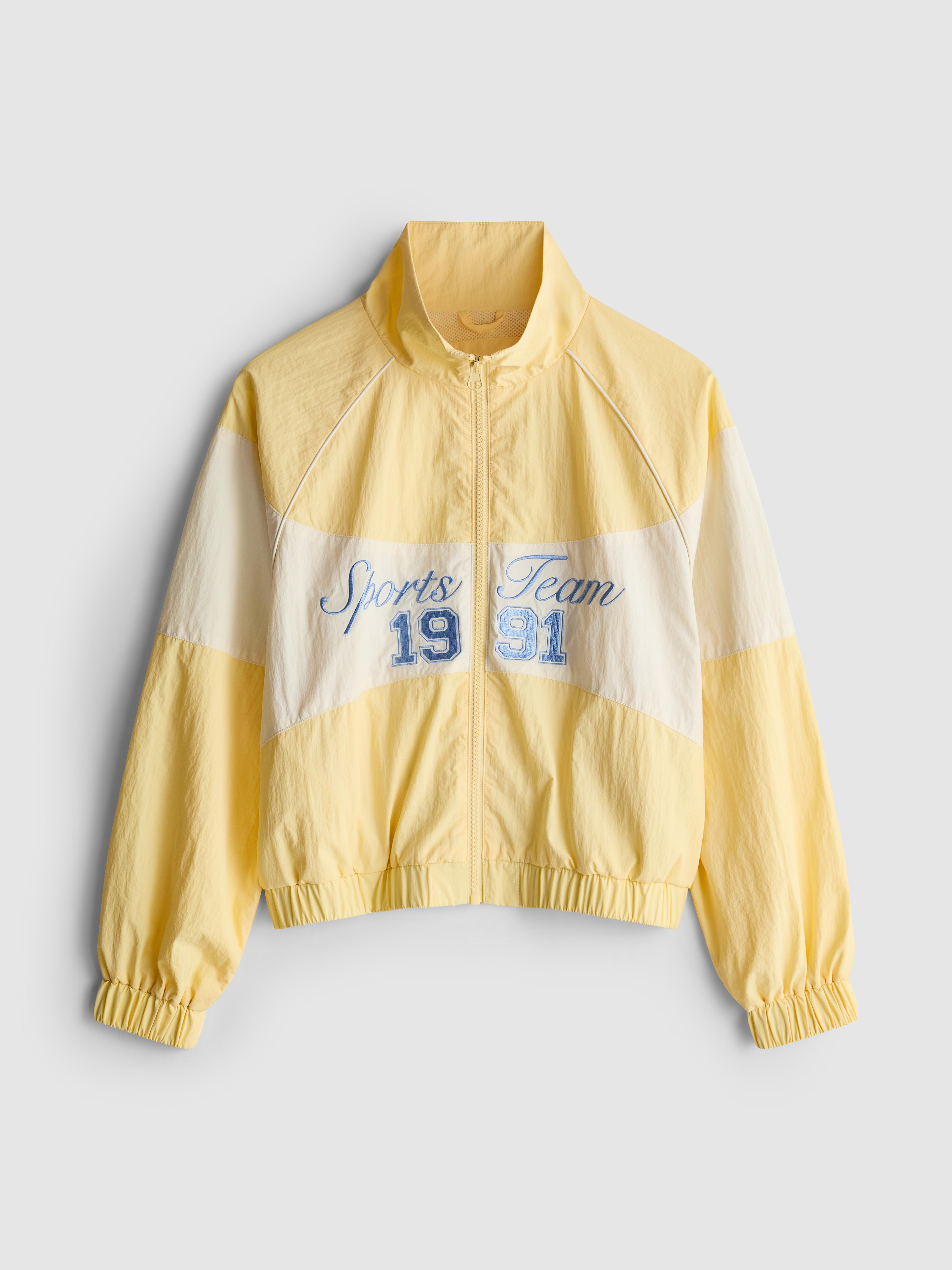 Girls Light Yellow 7-15yrs | Funnel Neck Zip-Up Track Jacket