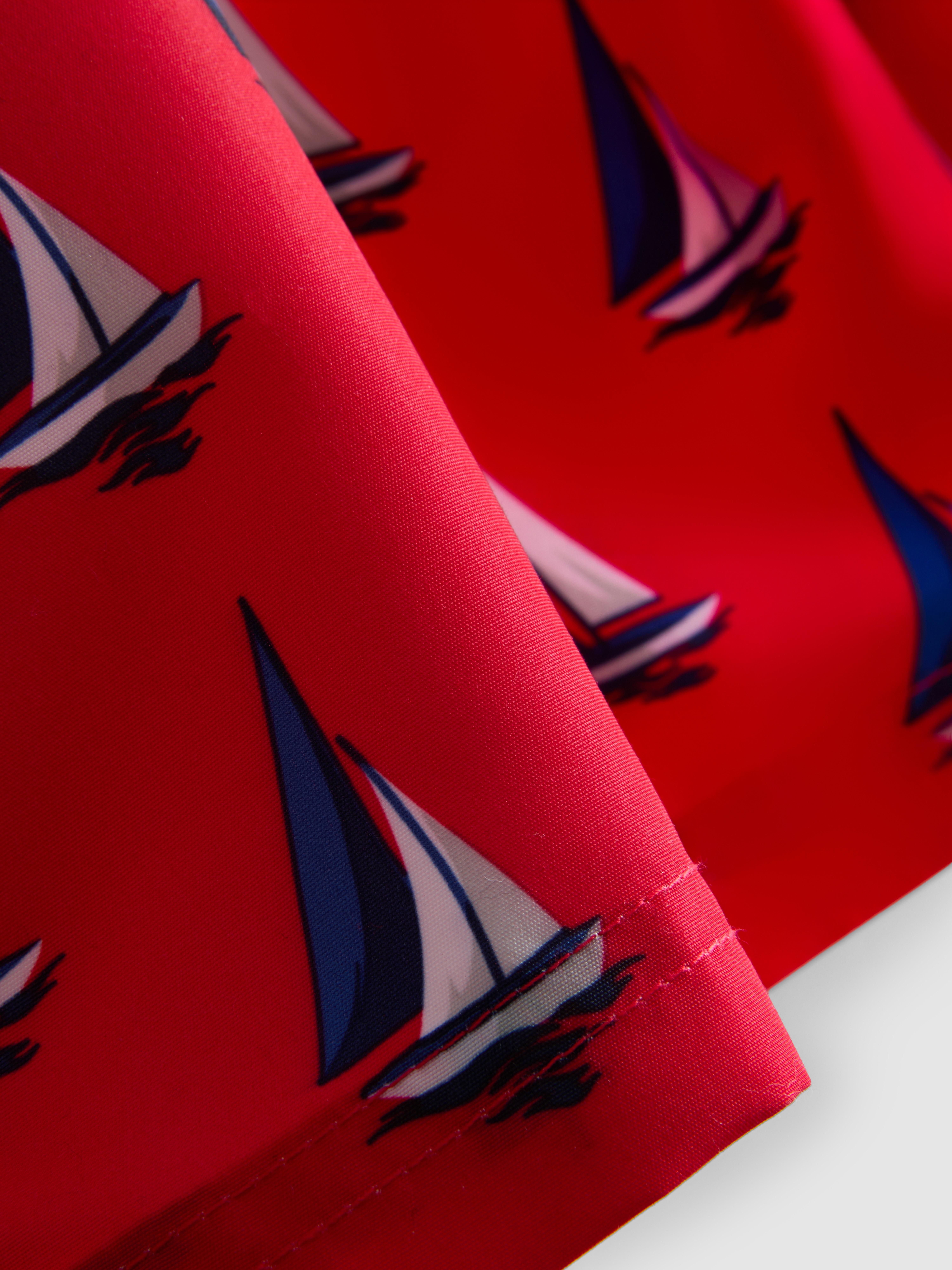 Men's Red Sailboat Swimming Shorts