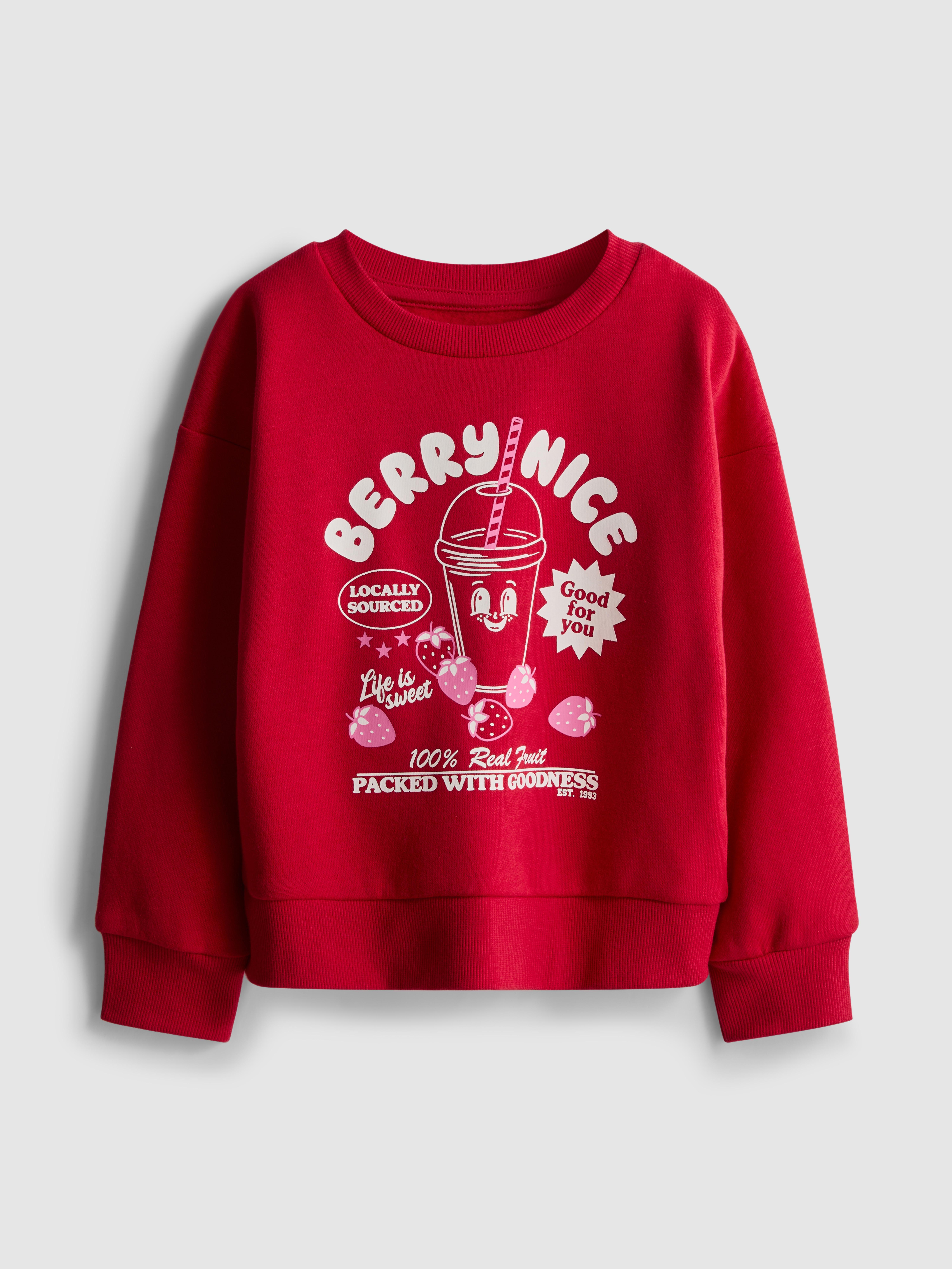 Girls Red 1.5-8yrs | Graphic Sweatshirt