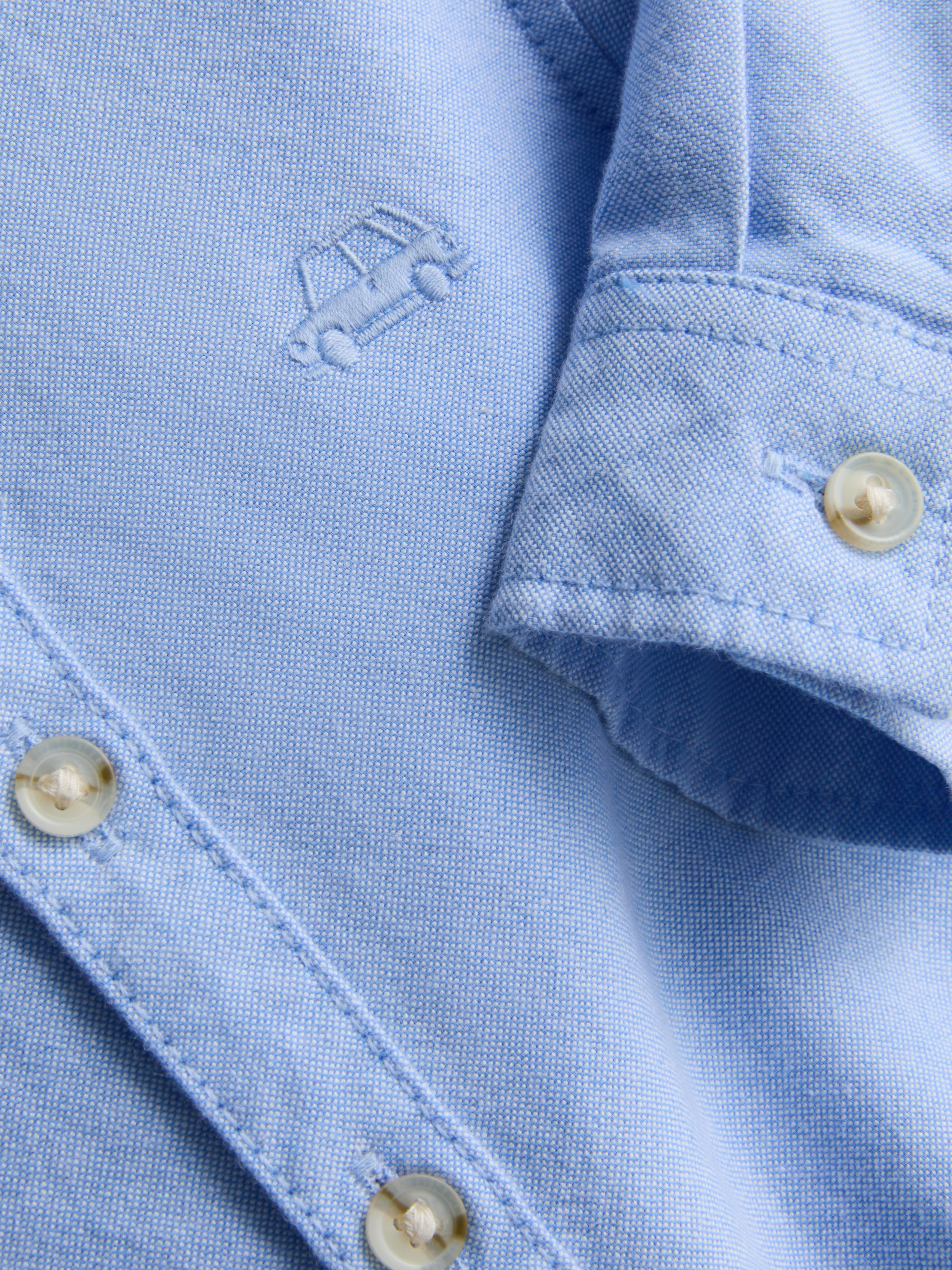 Baby Boys Blue 0-36mths | Embroidered Oxford Shirt