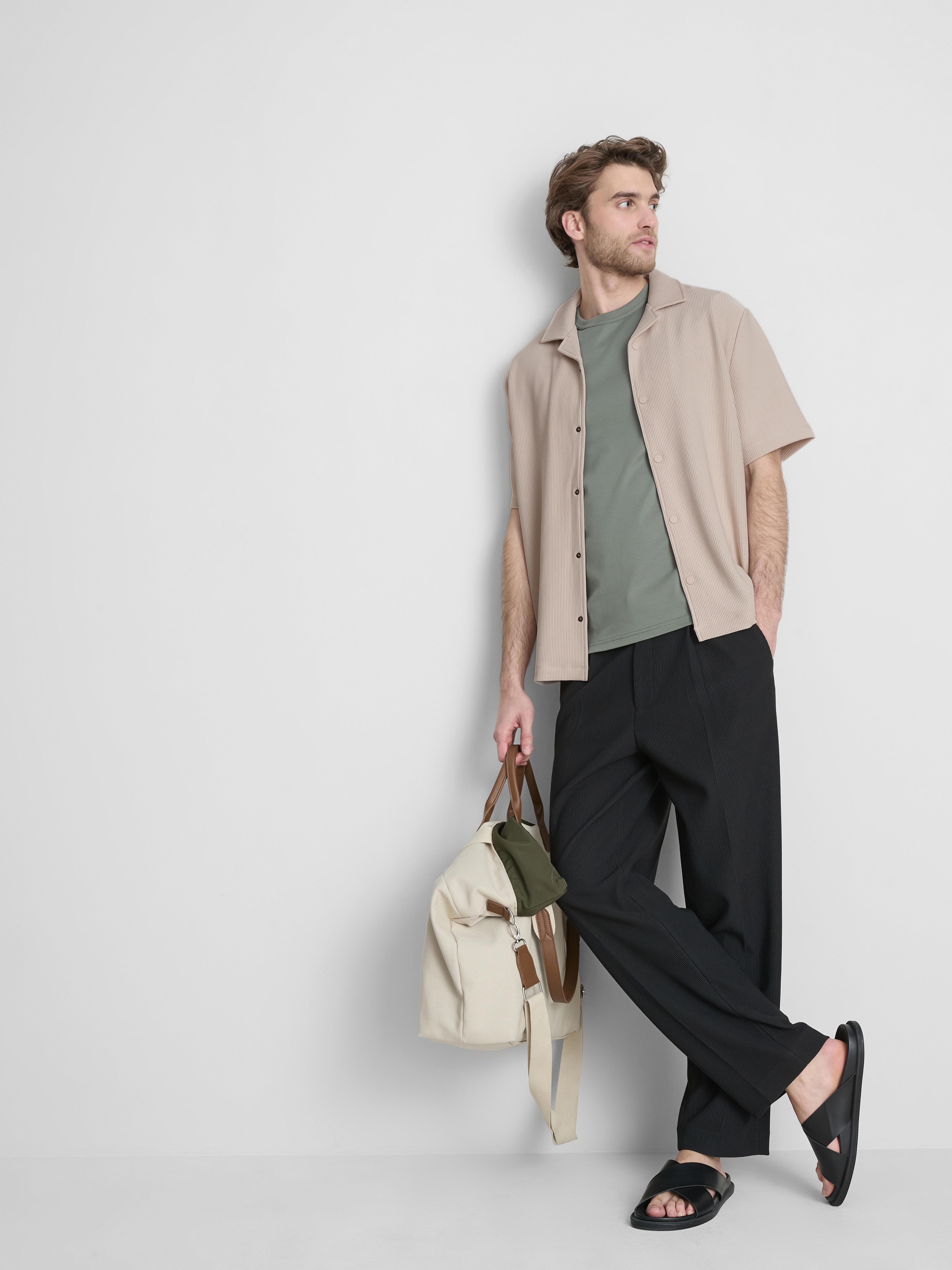 Men's Ivory The Edit Plissé Shirt