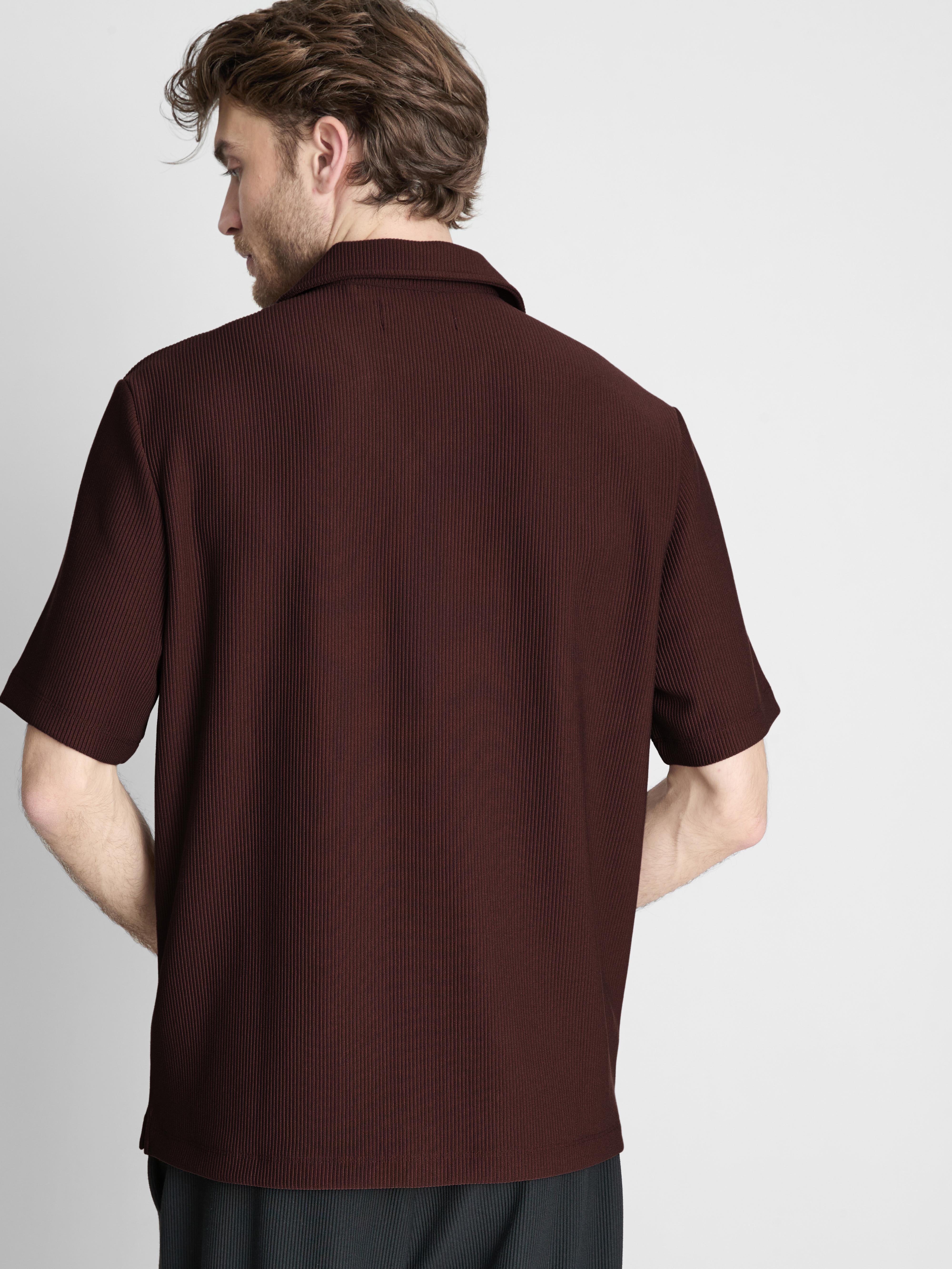 Men's Burnt Orange The Edit Plissé Shirt