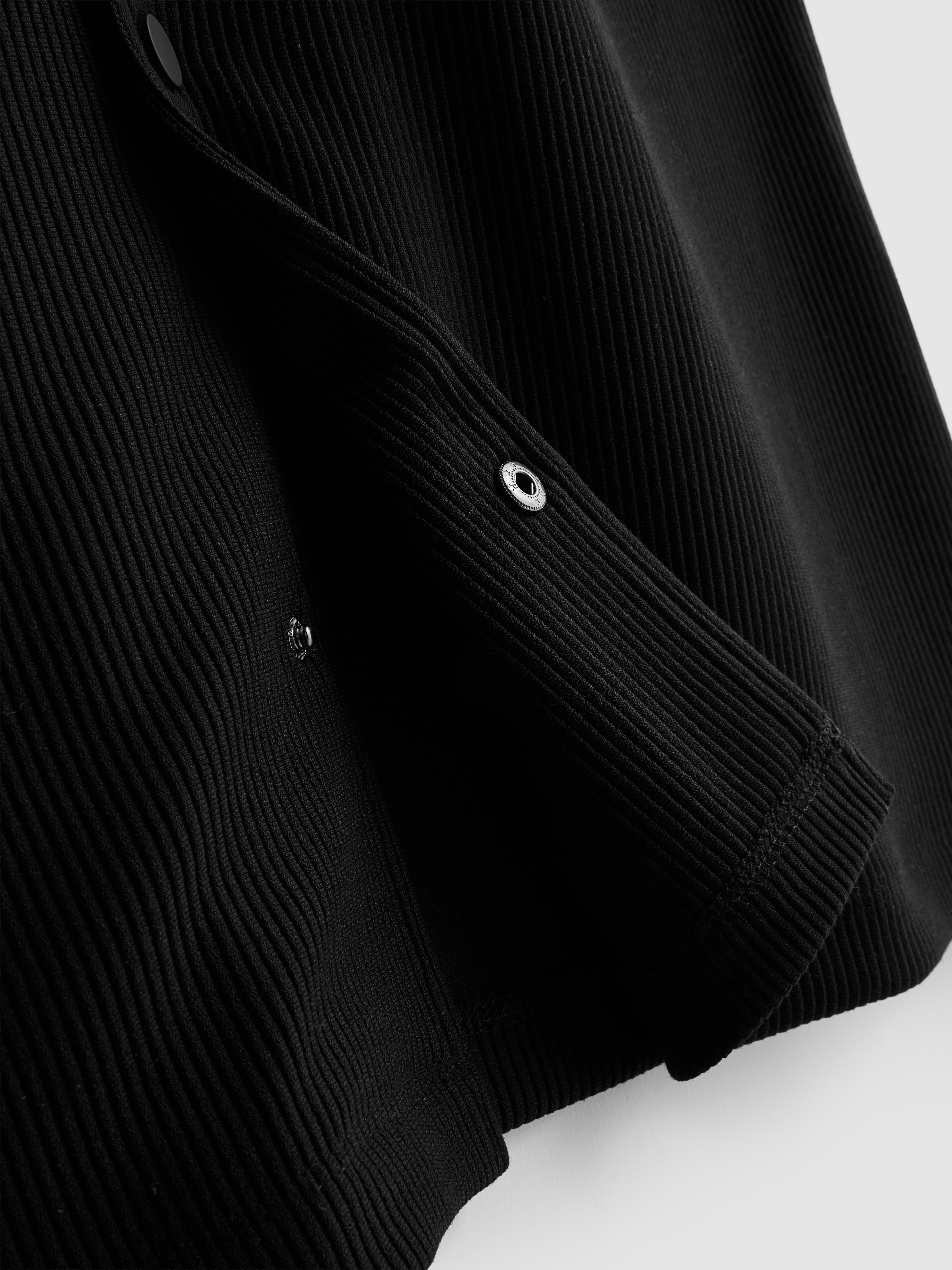 Men's Black The Edit Plissé Shirt