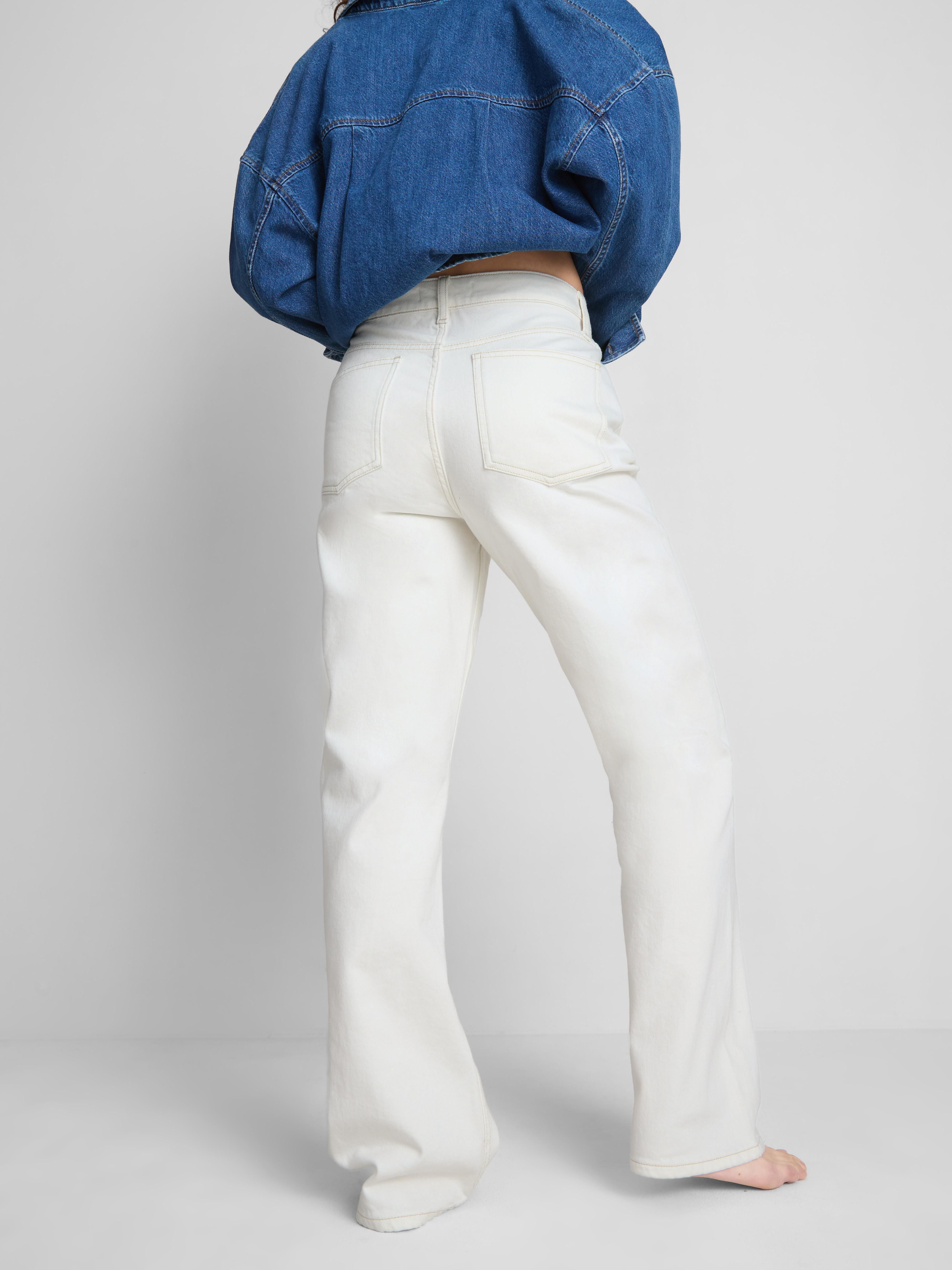 Cotton Denim Straight Leg Jeans