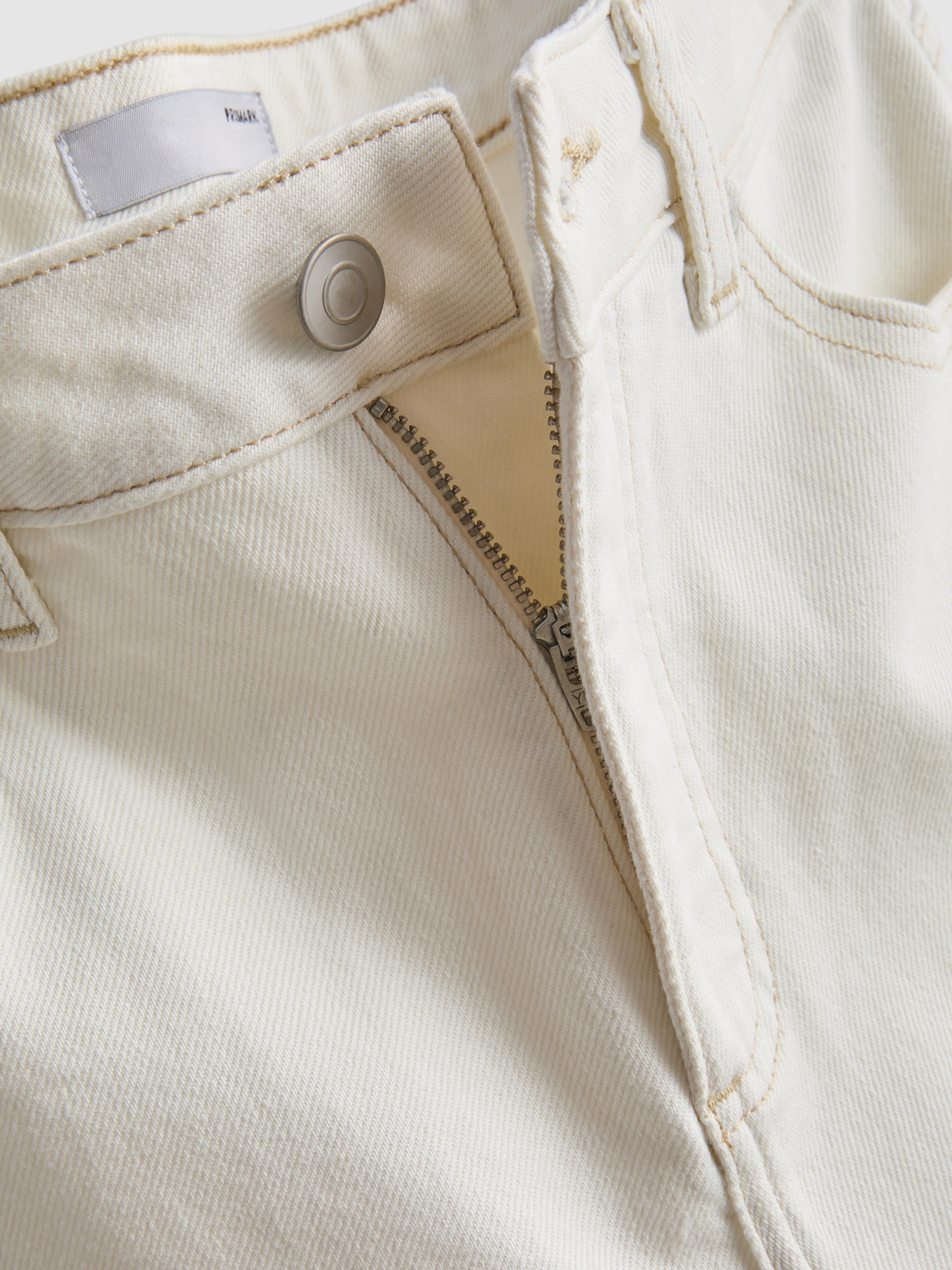 Cotton Denim Straight Leg Jeans