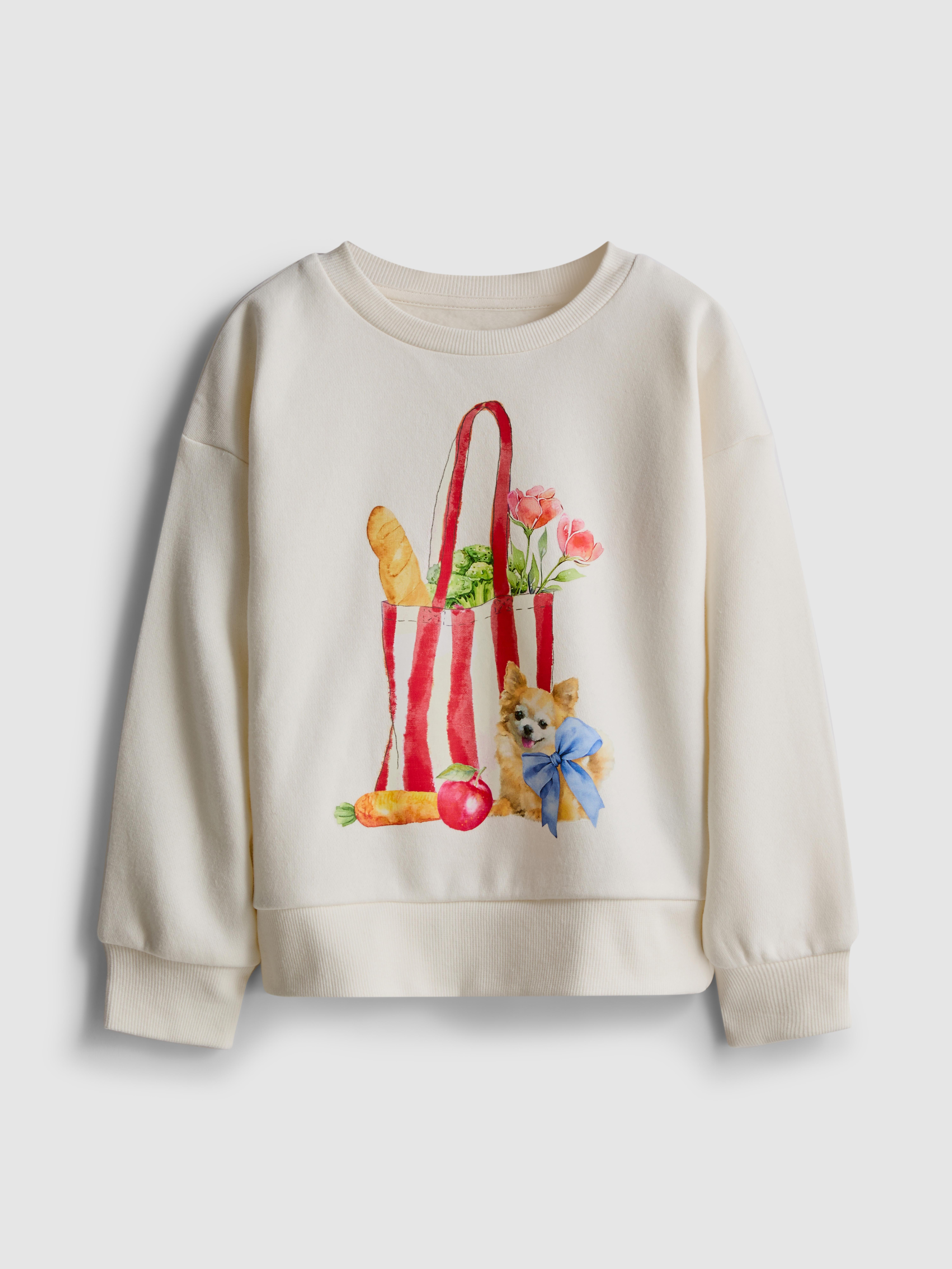 Girls White 1.5-8yrs | Graphic Sweatshirt