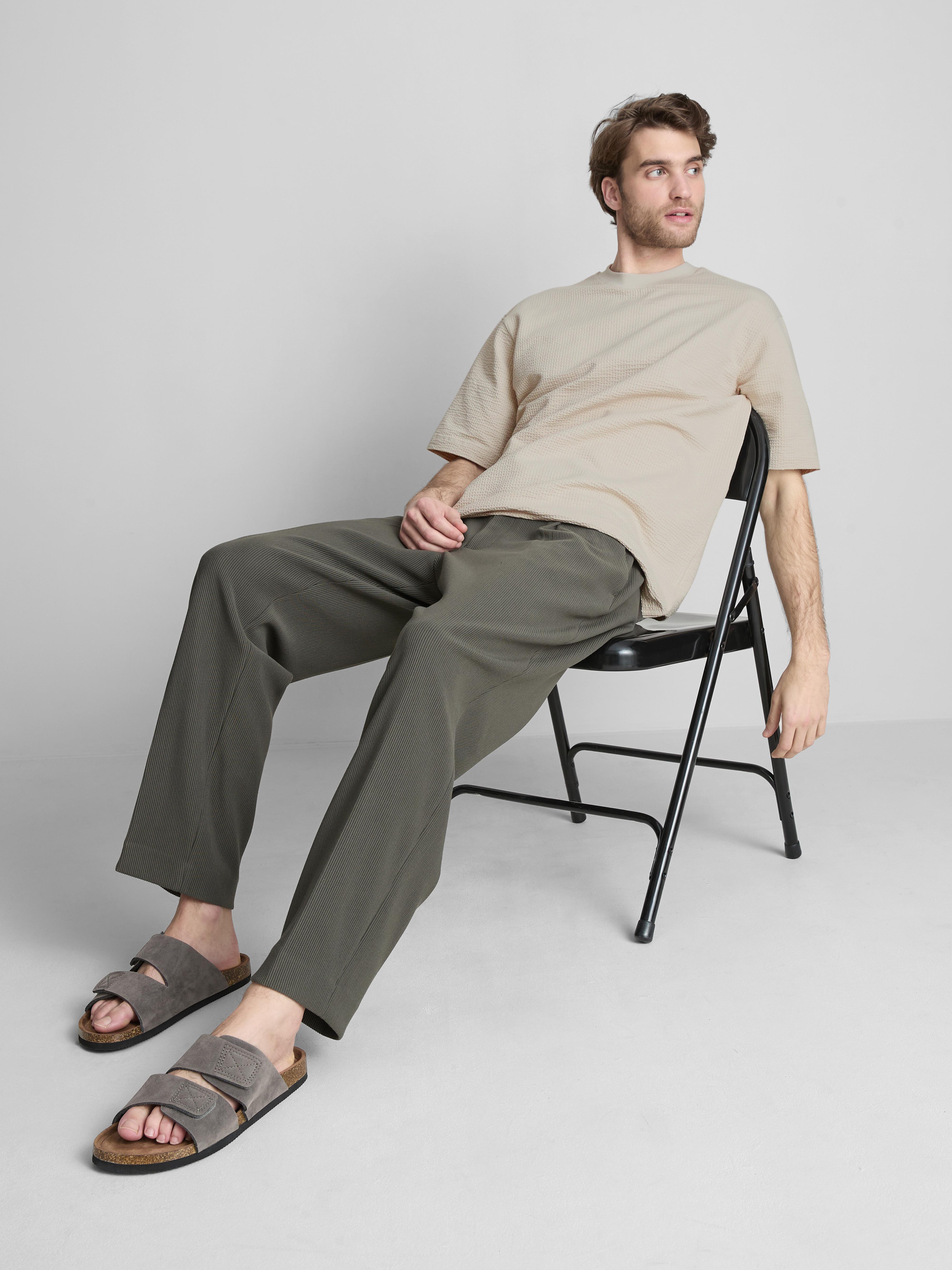 Men's Ivory Short Sleeve Textured T-Shirt