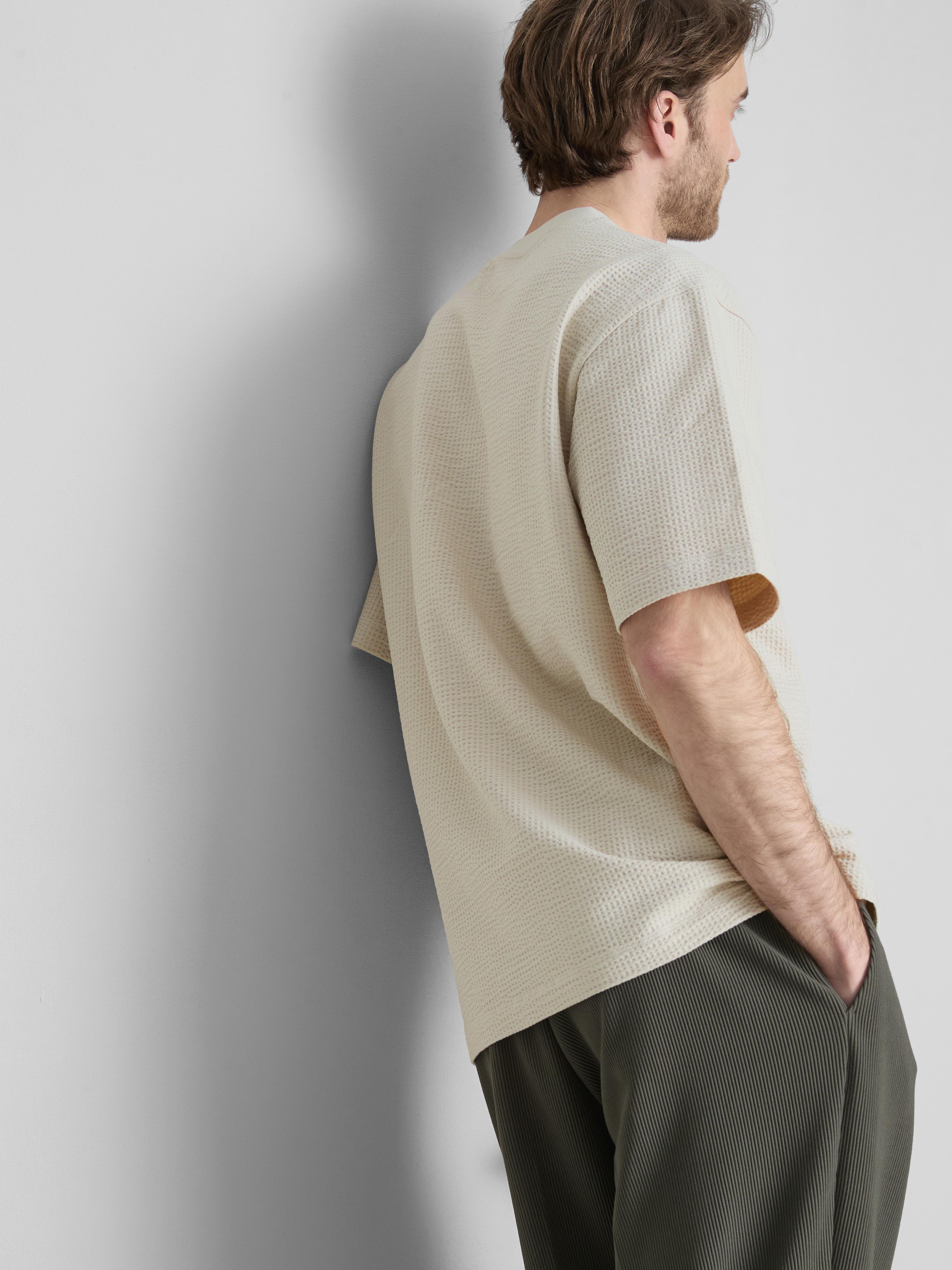 Men's Ivory Short Sleeve Textured T-Shirt