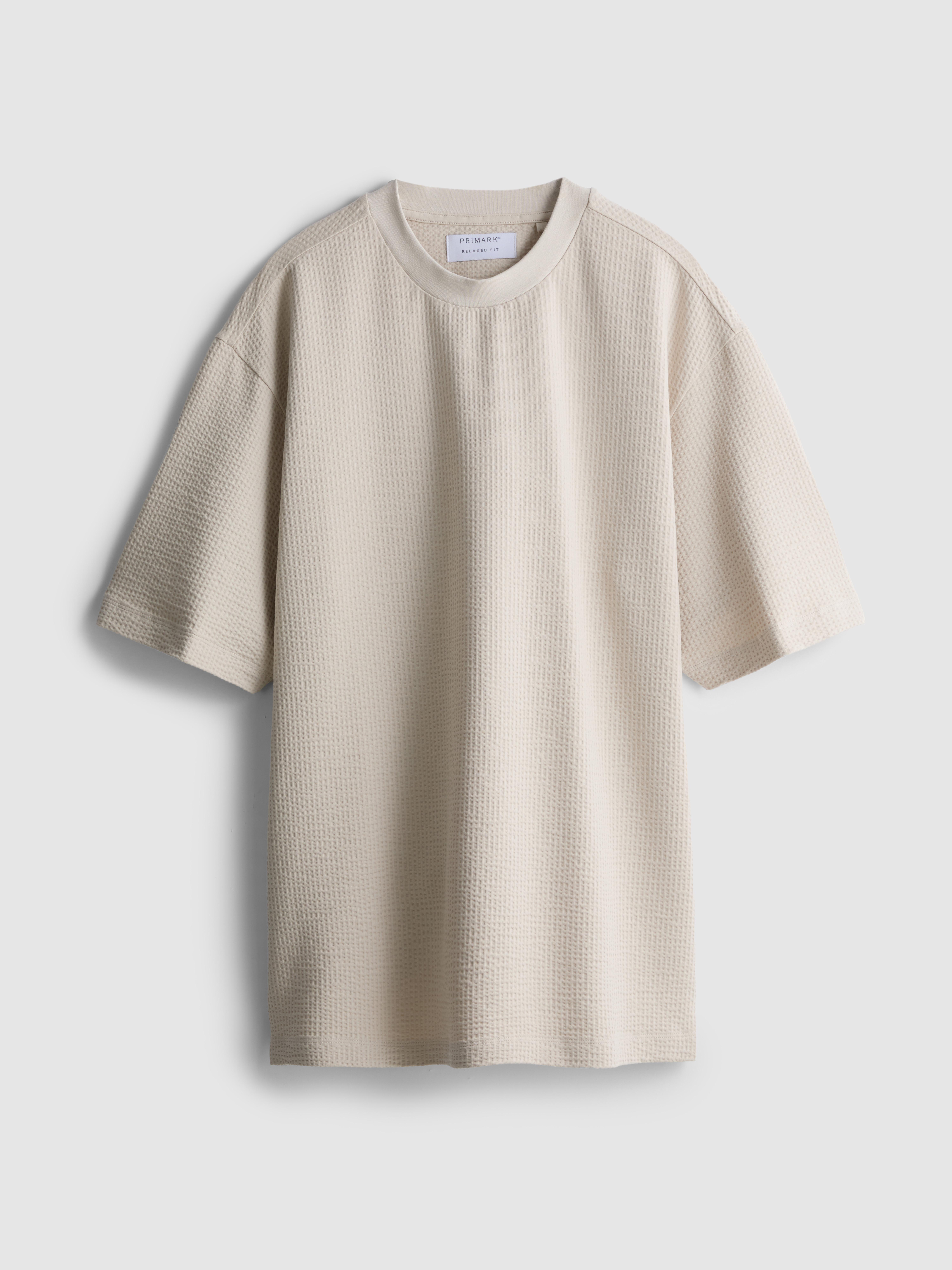 Men's Ivory Short Sleeve Textured T-Shirt