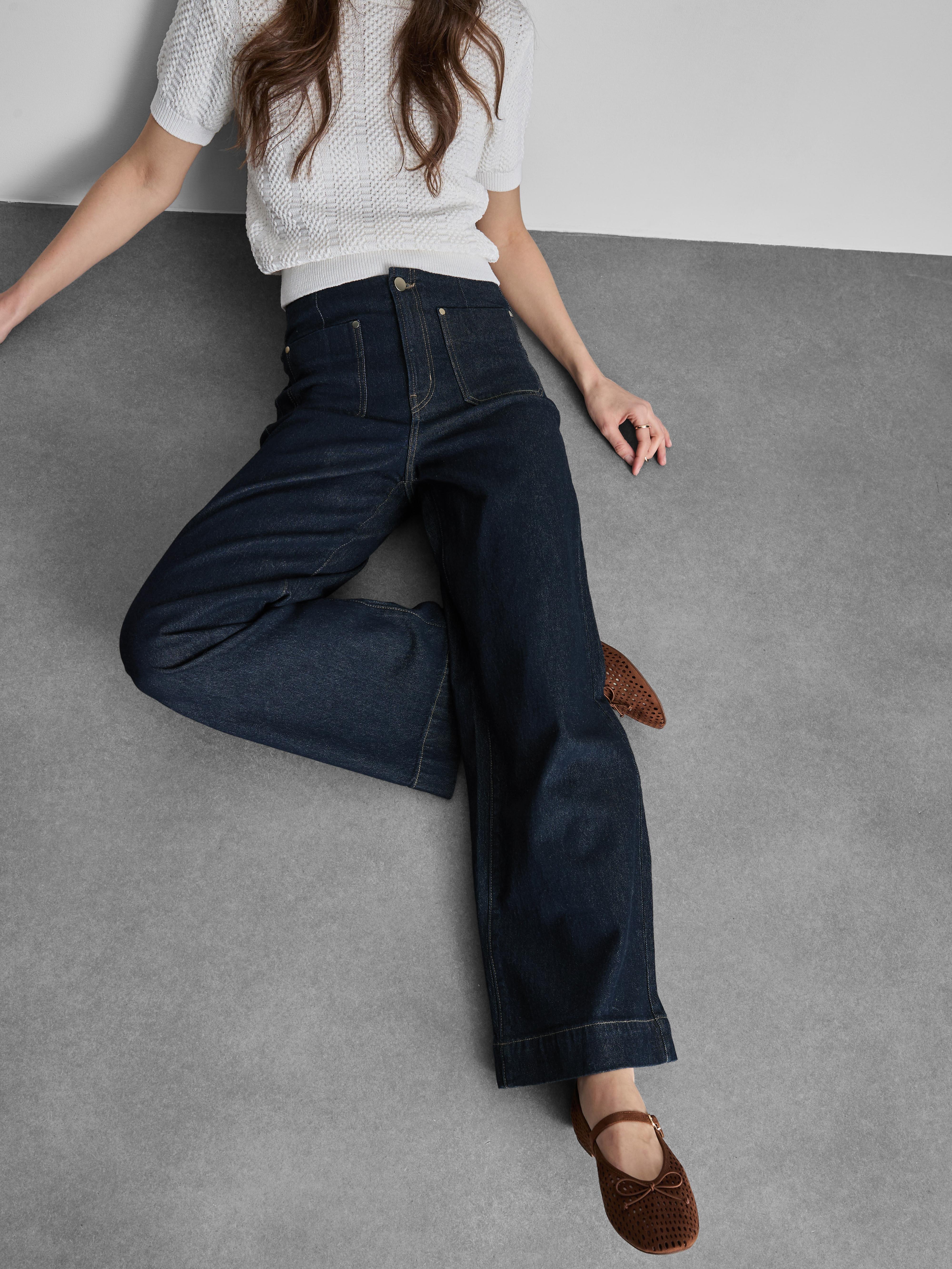Front Pocket Wide Leg Jeans