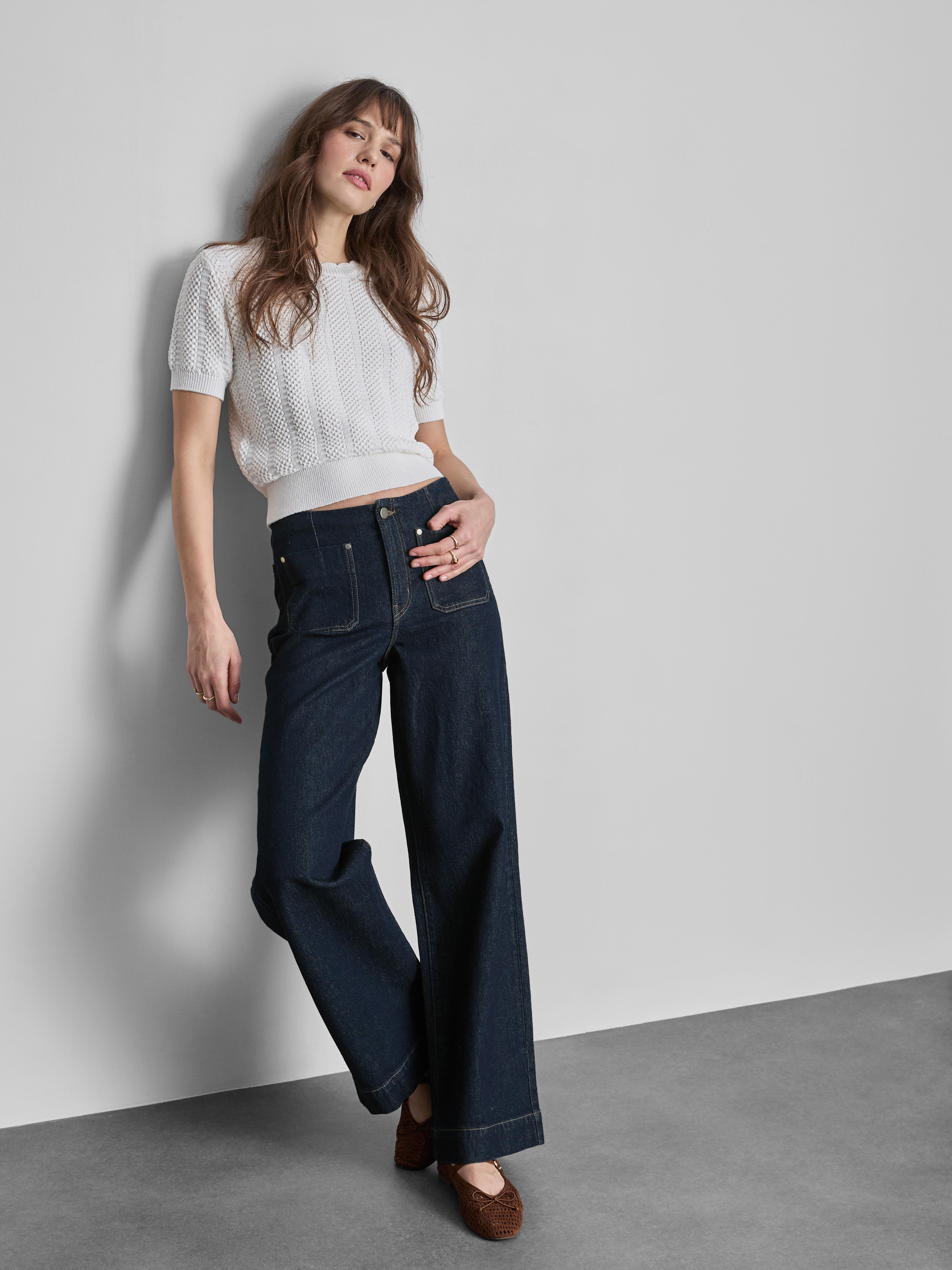 Front Pocket Wide Leg Jeans