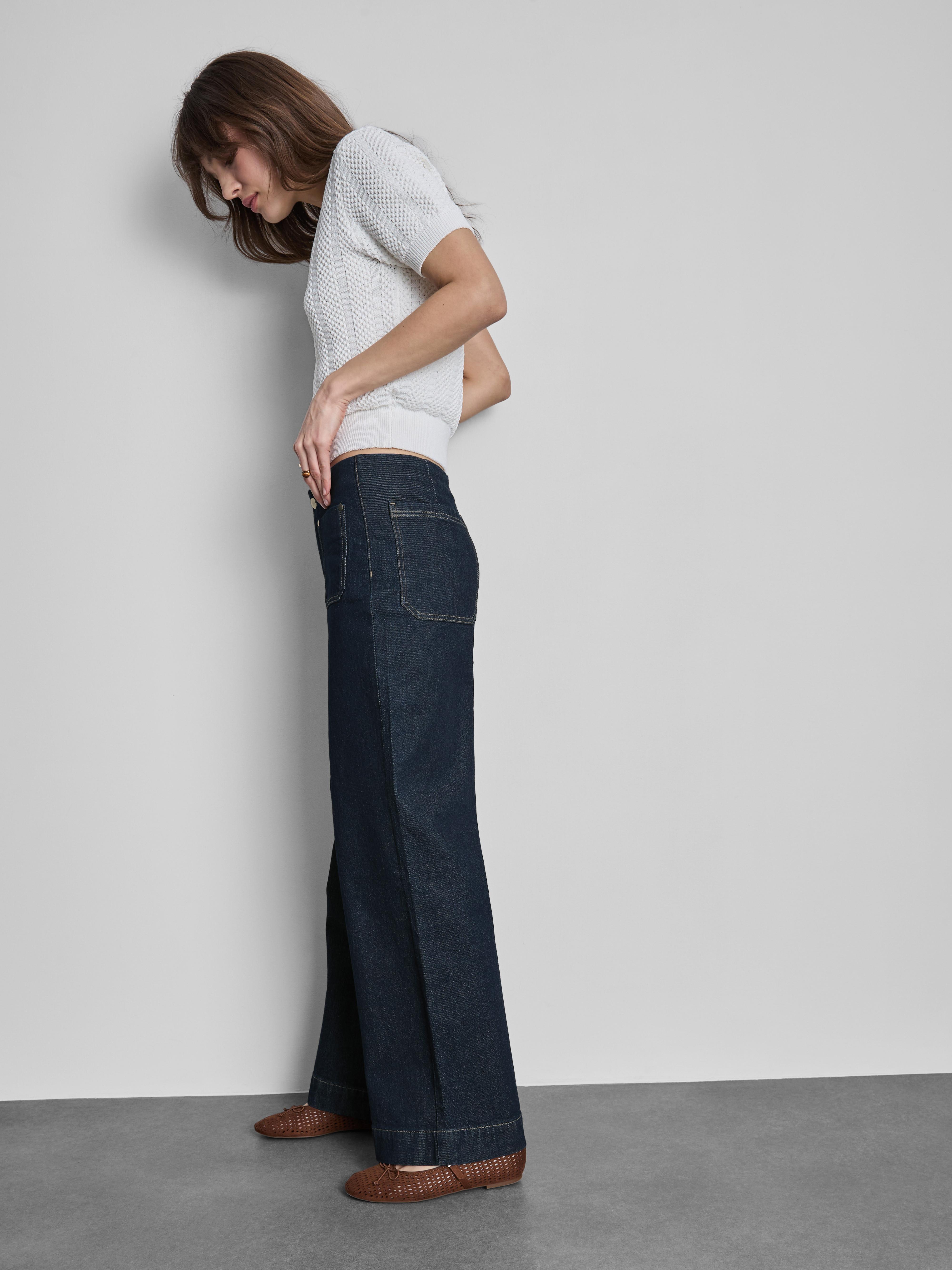 Front Pocket Wide Leg Jeans
