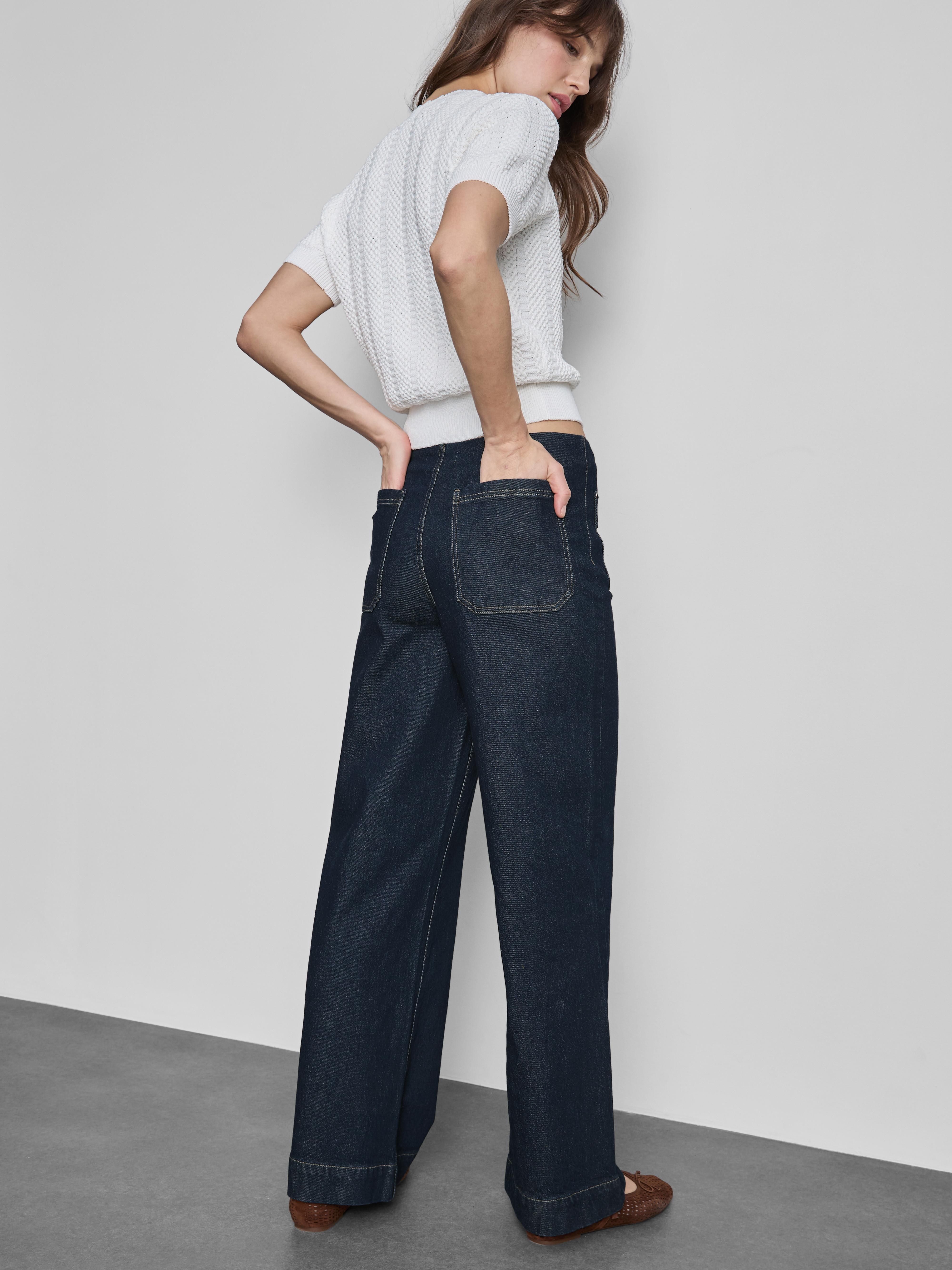 Front Pocket Wide Leg Jeans
