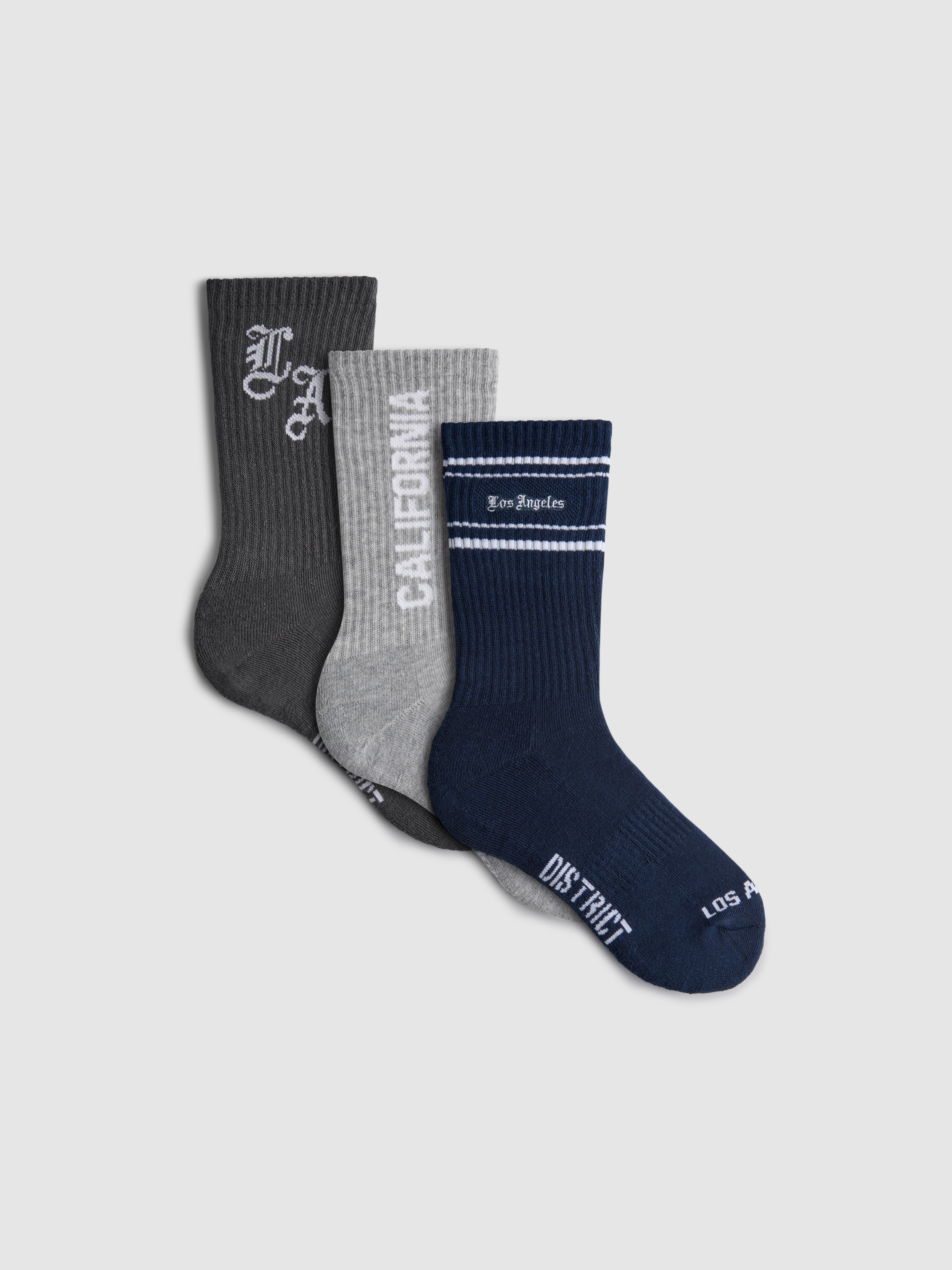 3pk City District Socks