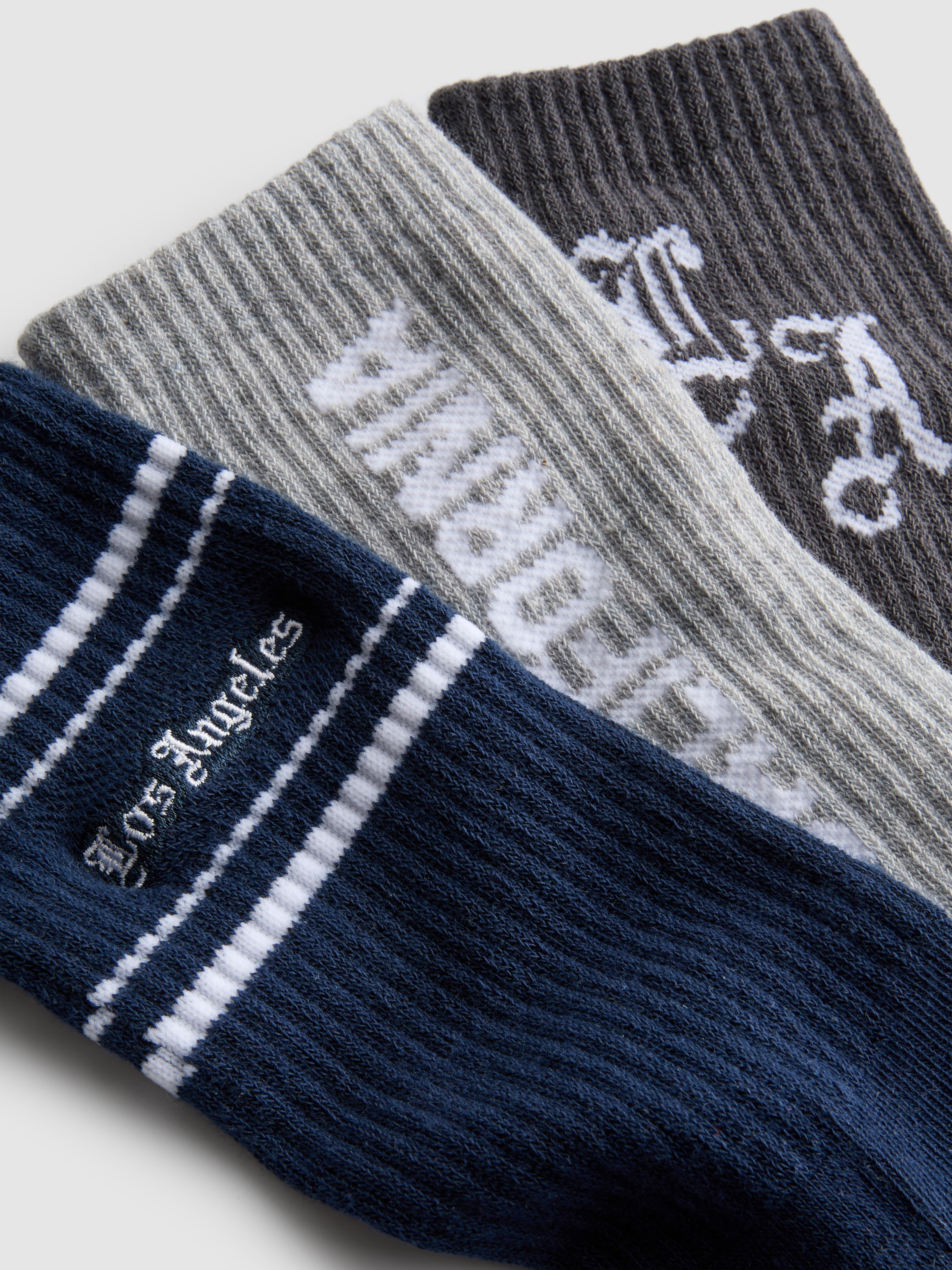 Socken mit Stadtteil-Motiven, 3er-Pack