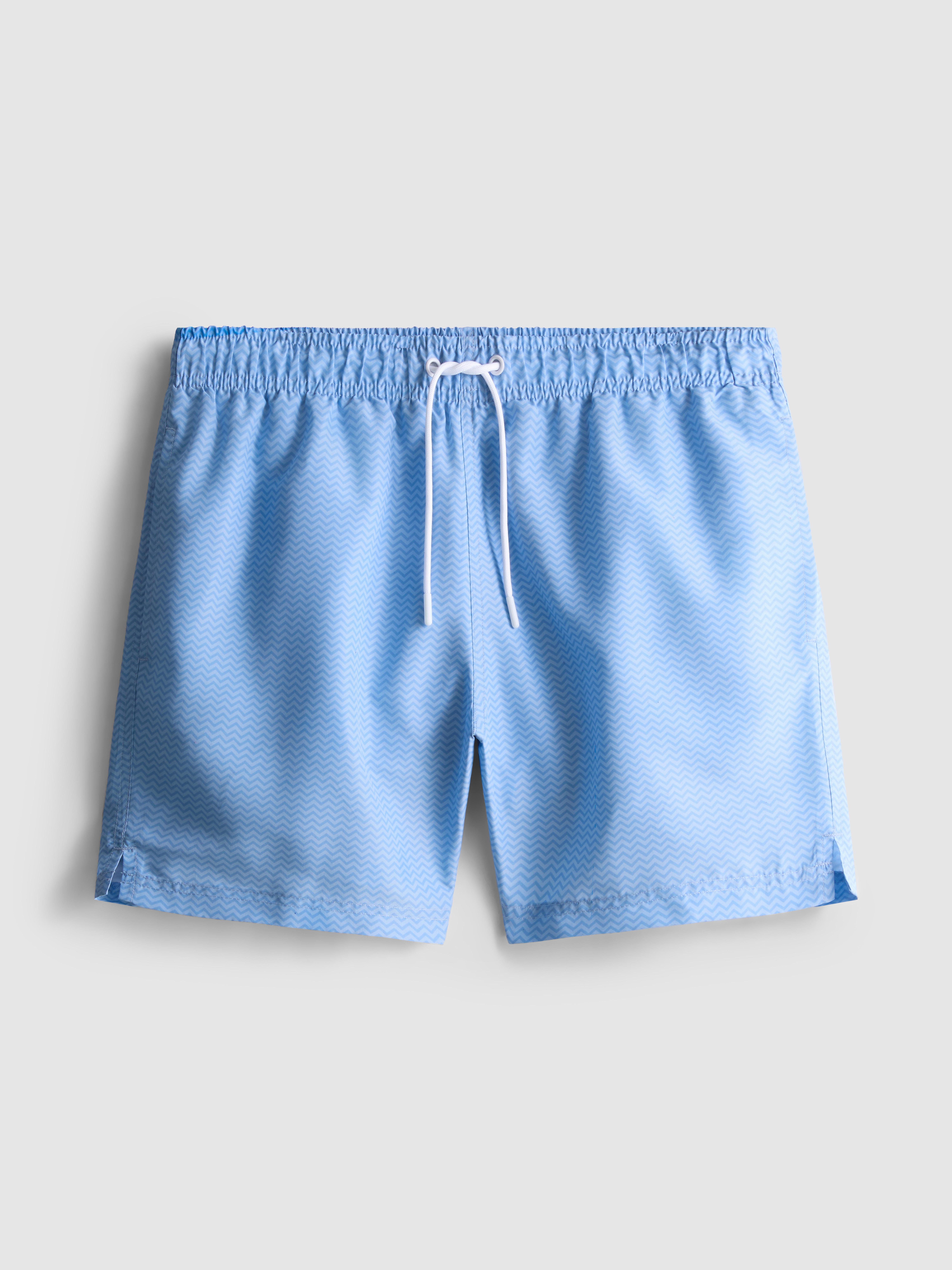 Men's Light Blue Zig-Zag Swimming Shorts