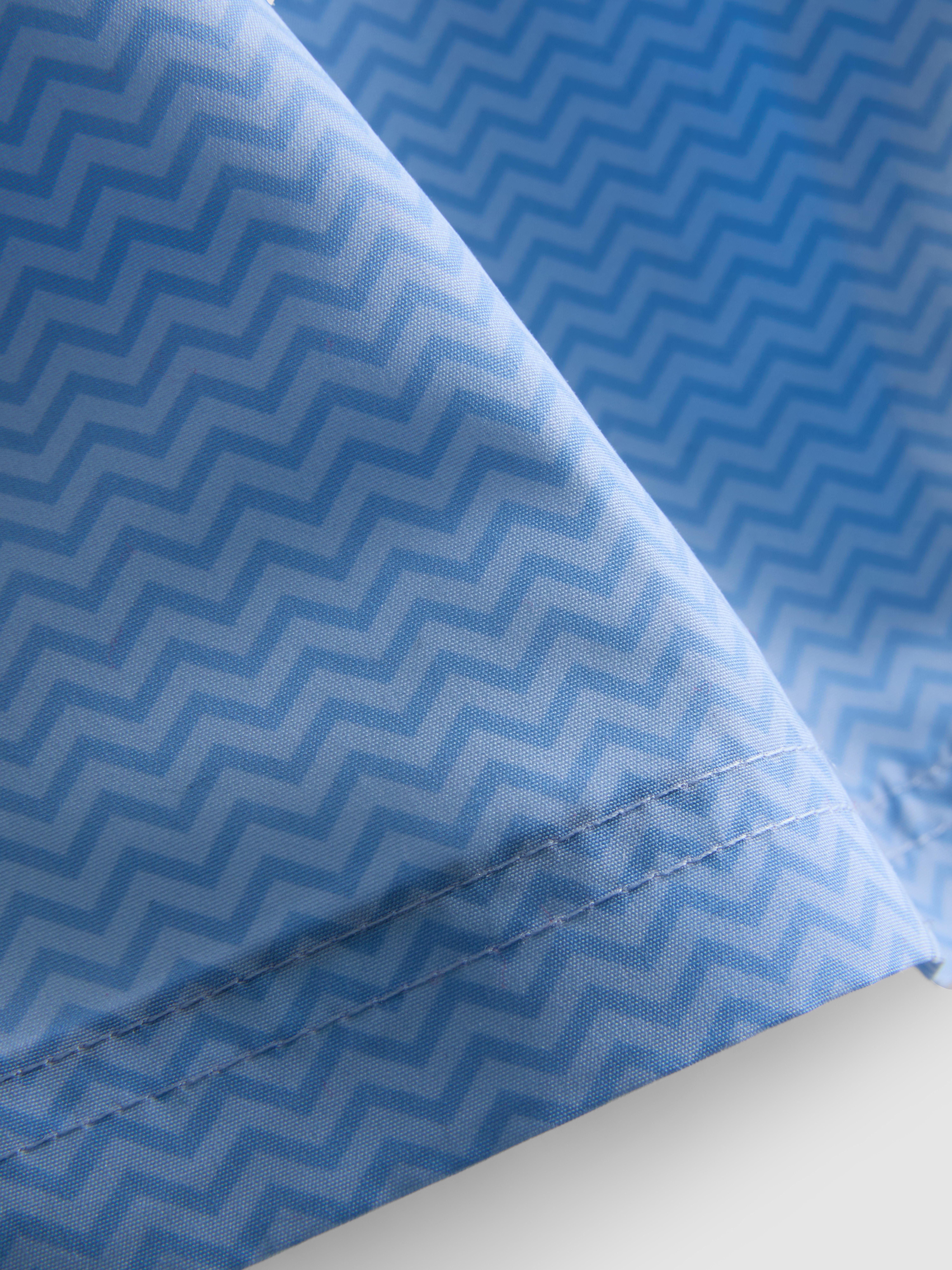 Men's Light Blue Zig-Zag Swimming Shorts