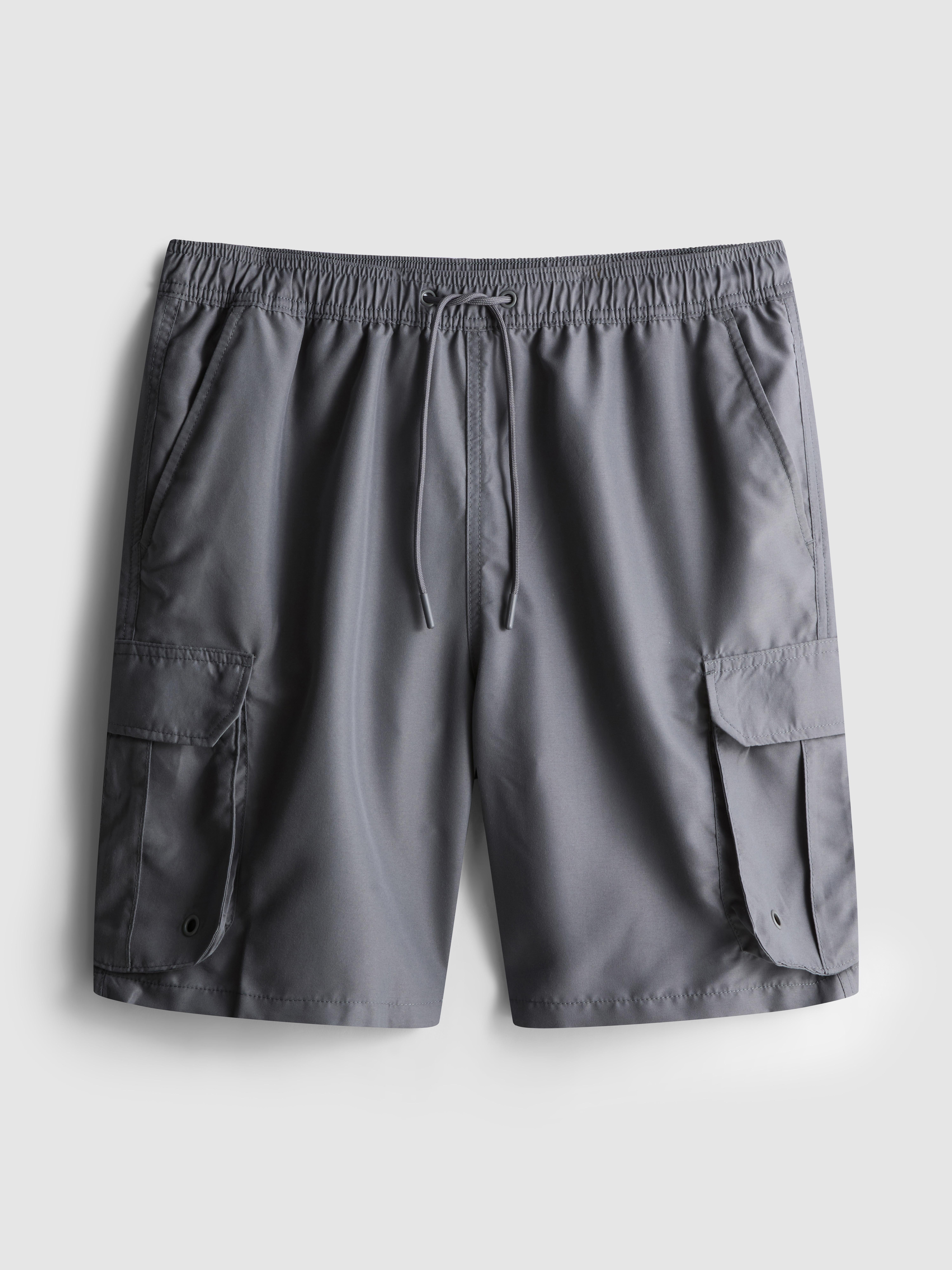 Men's Gray Cargo Swimming Shorts