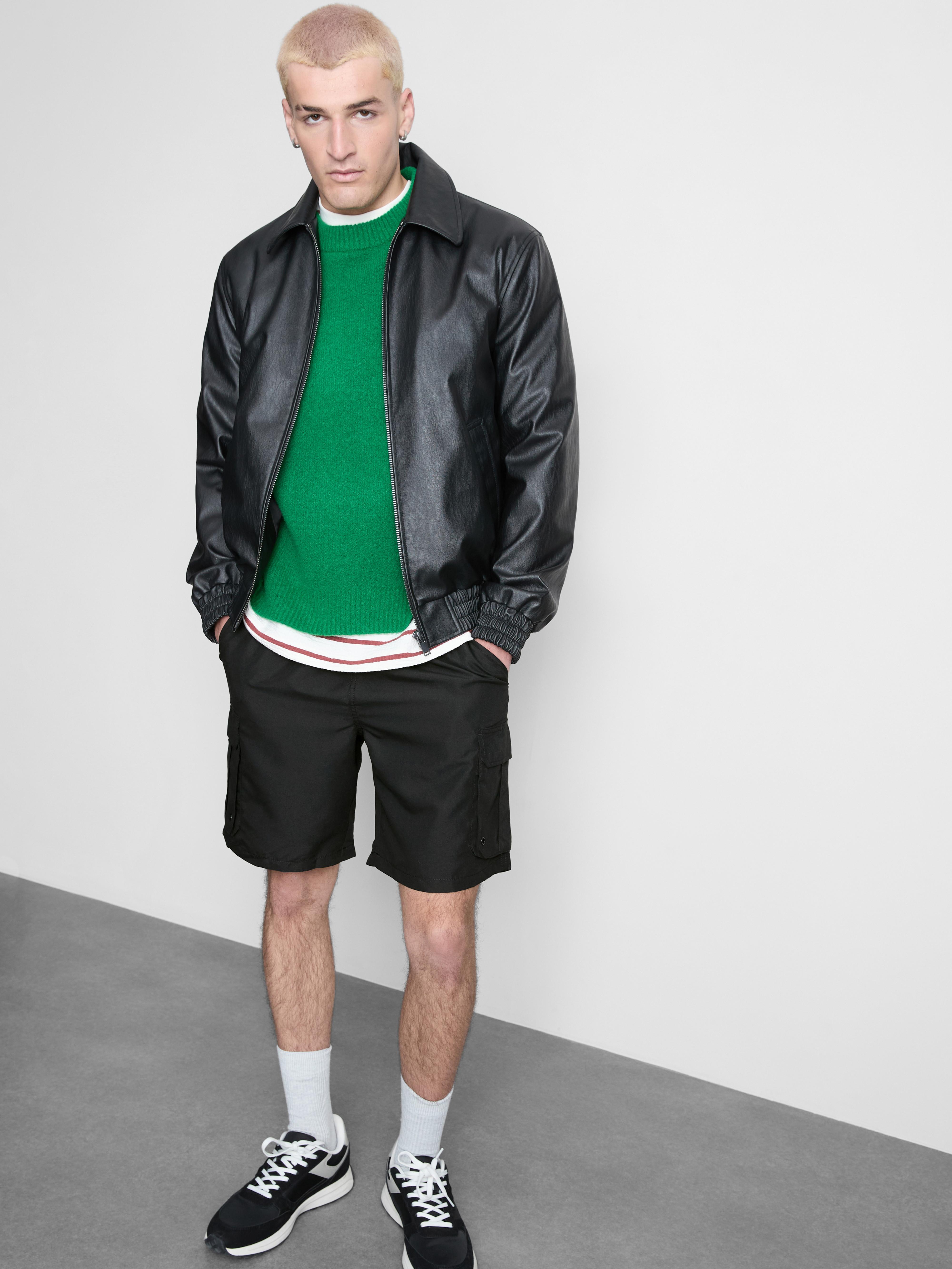 Men's Black Cargo Swimming Shorts